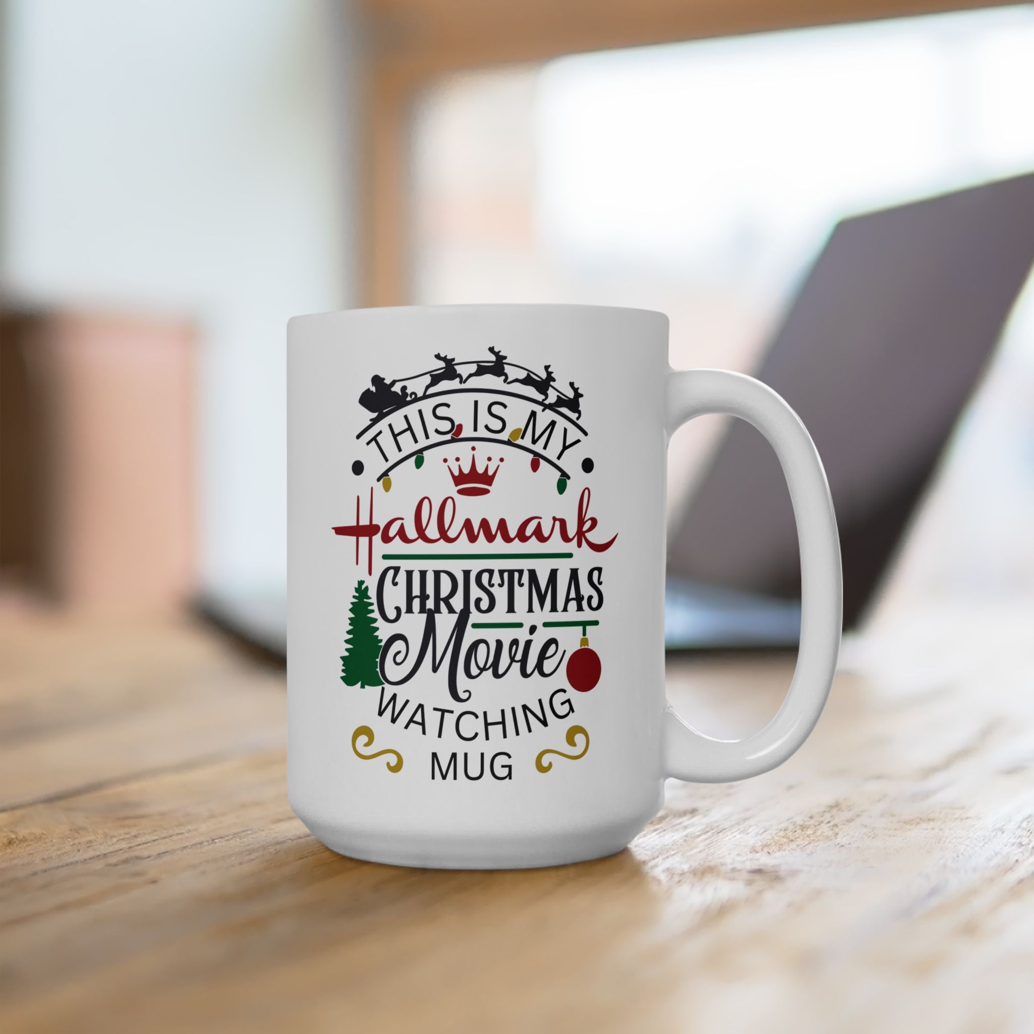 Christmas Movie Watching Mug - Festive Holiday Ceramic Mug (11oz & 15oz)