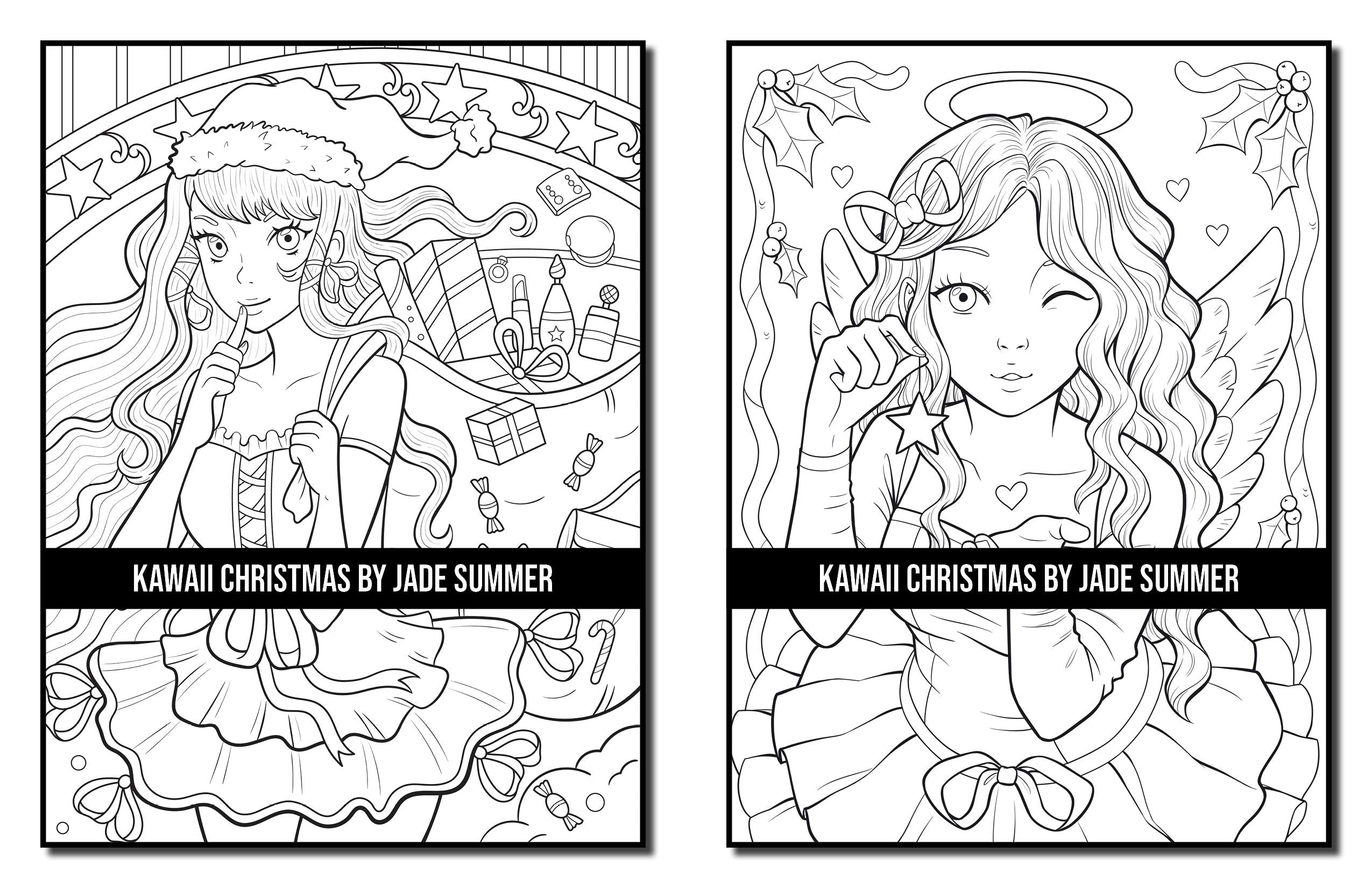 Kawaii Christmas: An Adult Coloring Book with Adorable Girls, Christmas Scenes, Winter Fun, Holiday Adventures, and More!