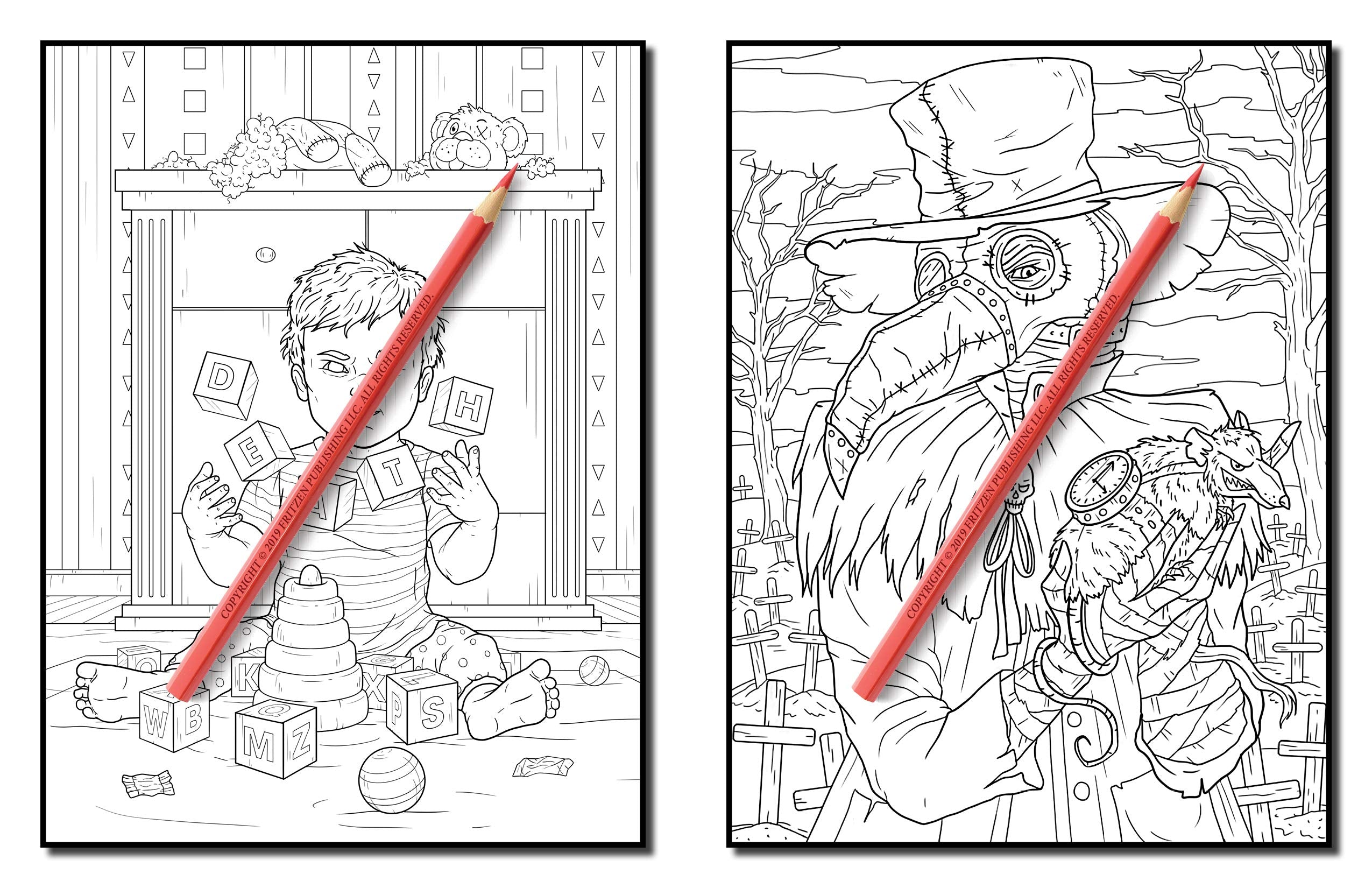 Nightmare: A Horror Coloring Book with Terrifying Monsters, Evil Women, Dark Fantasy Creatures, and Gothic Scenes for Relaxation