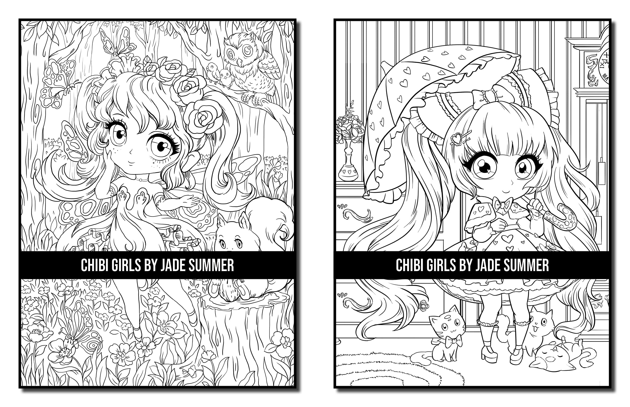 Chibi Girls: An Adult Coloring Book with Adorable Anime Characters, Fun Manga Animals, and Delightful Fantasy Scenes for Relaxation