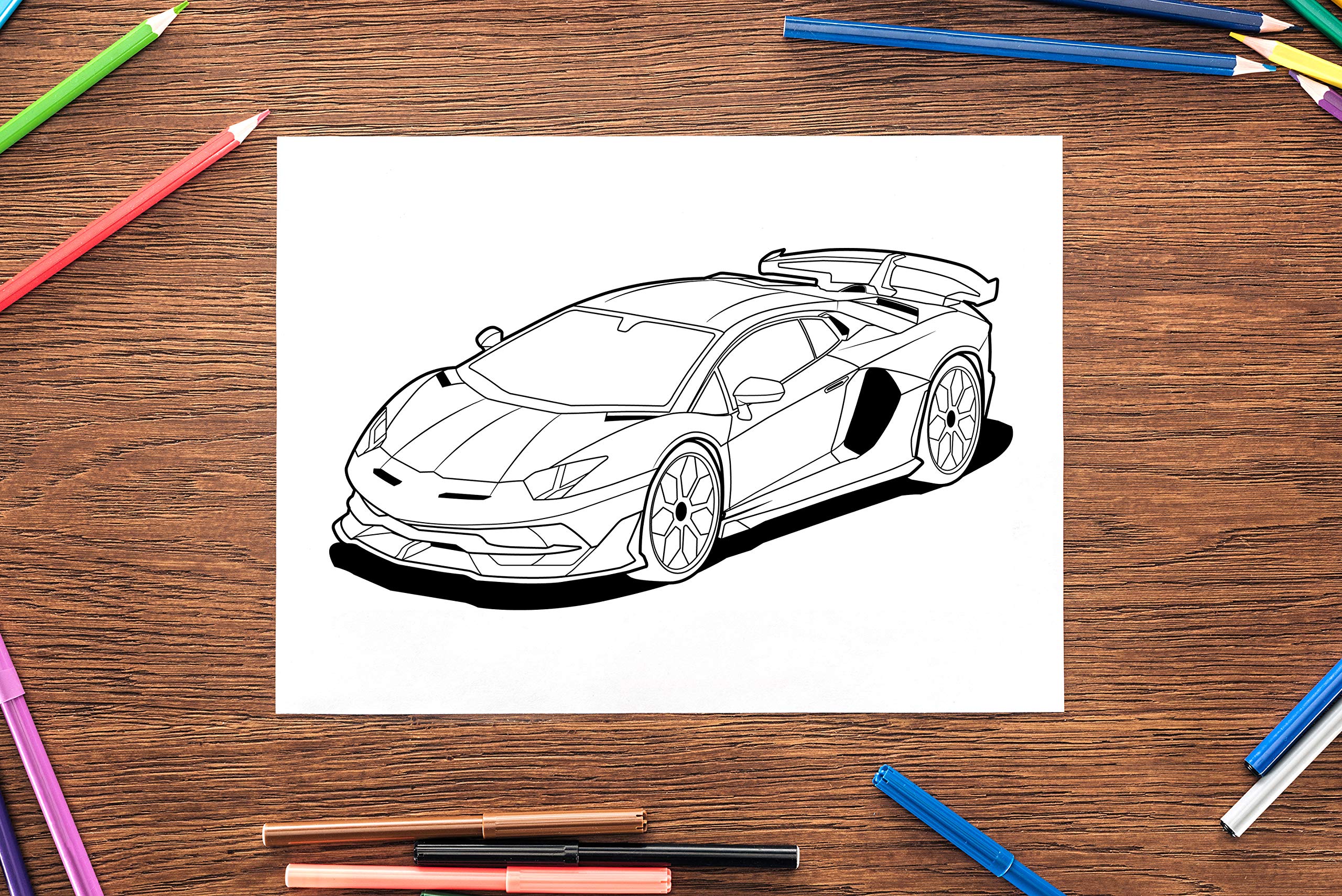 Sports Cars Coloring Book: A Collection of 45 Cool Supercars | Relaxation Coloring Pages for Kids, Adults, Boys, and Car Lovers