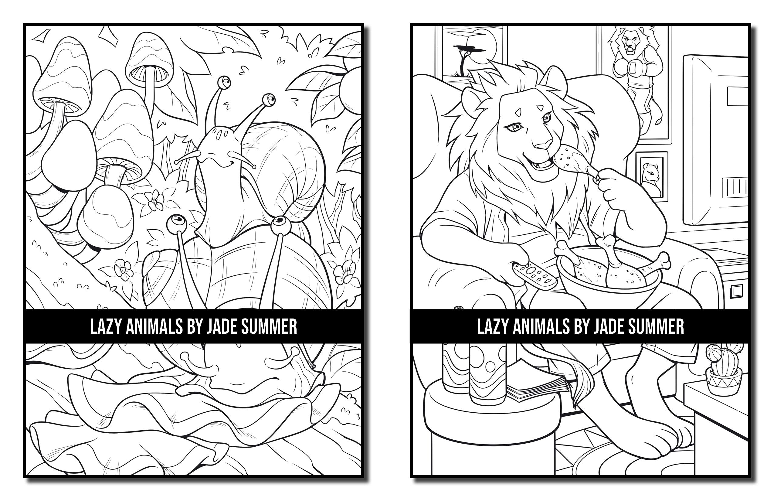 Lazy Animals: An Adult Coloring Book with Funny Animals, Hilarious Scenes, and Relaxing Designs for Animal Lovers (Cute Animal Coloring Books)