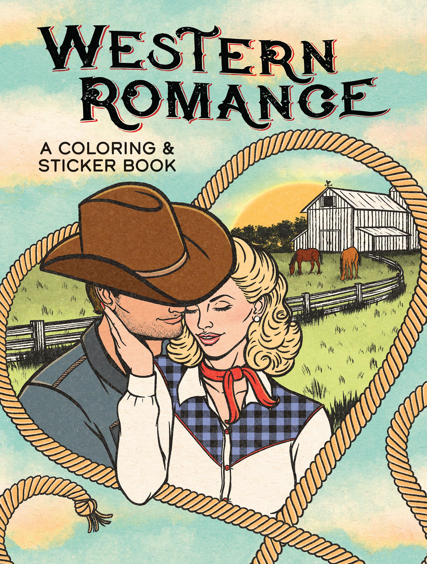 Western Romance: A Coloring & Sticker Book (Dover Adult Coloring Books)