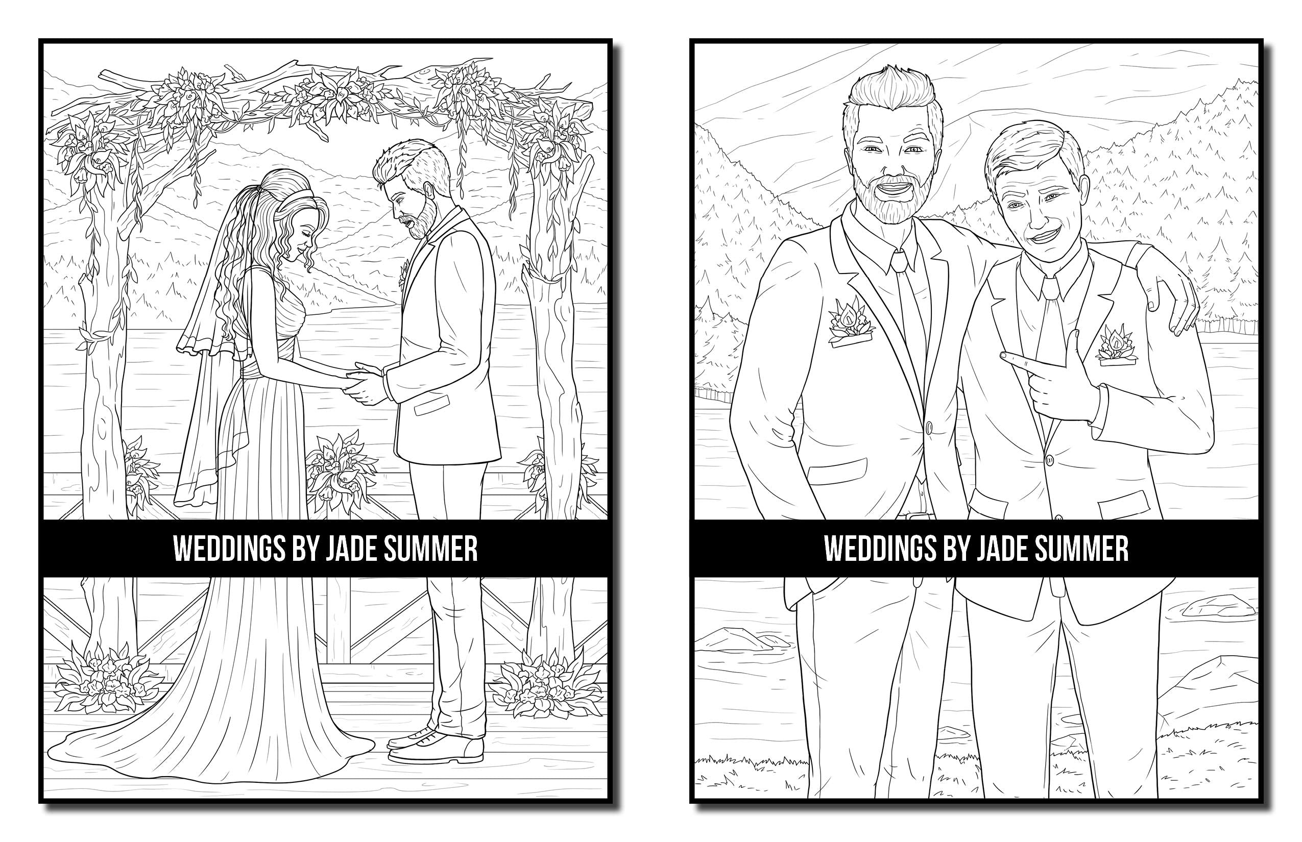 Weddings: An Adult Coloring Book with Beautiful Brides, Handsome Grooms, Lovely Flowers, Romantic Scenes and More!