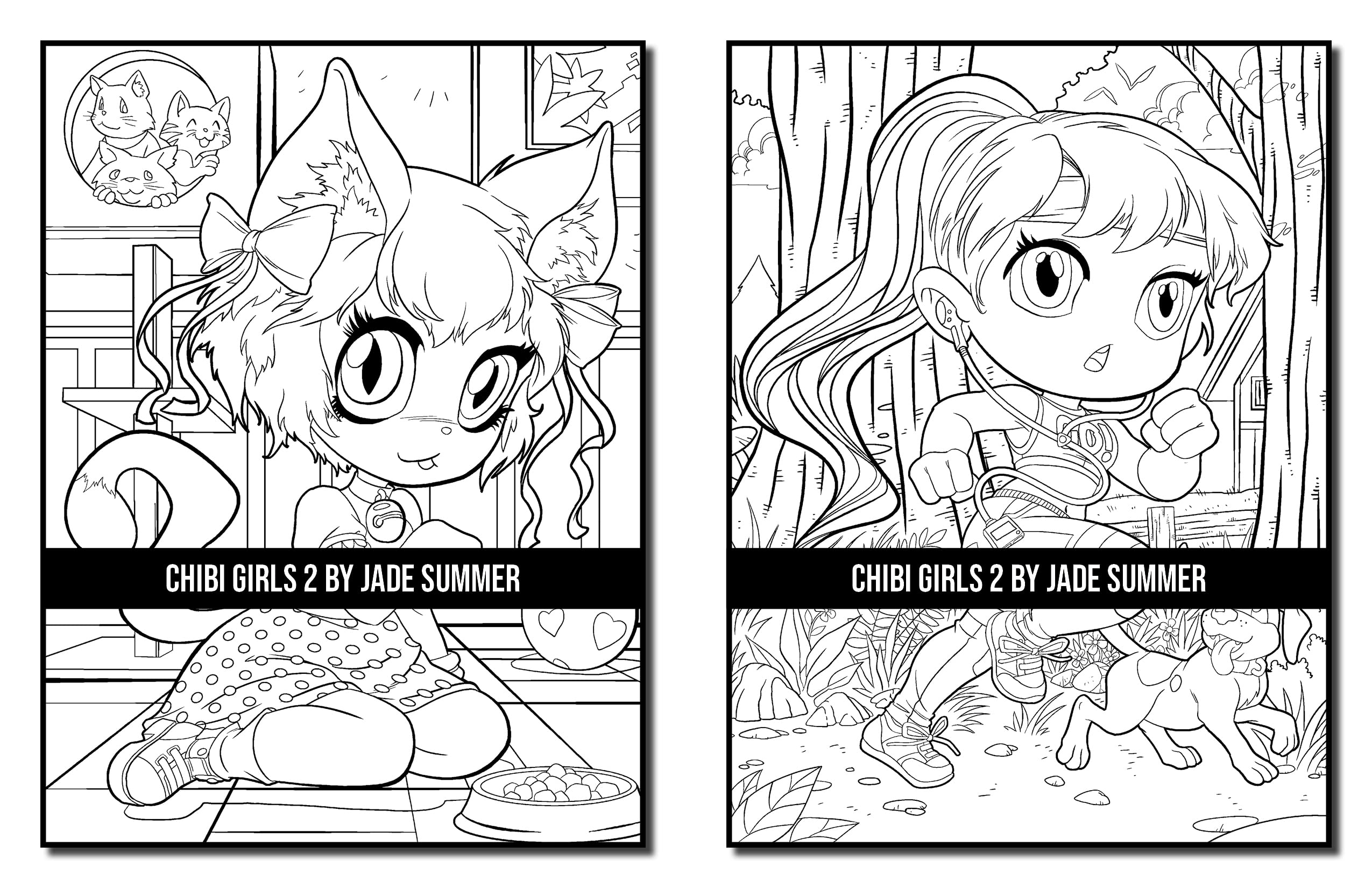 Chibi Girls 2: An Adult Coloring Book with Cute Anime Characters and Adorable Manga Scenes for Relaxation