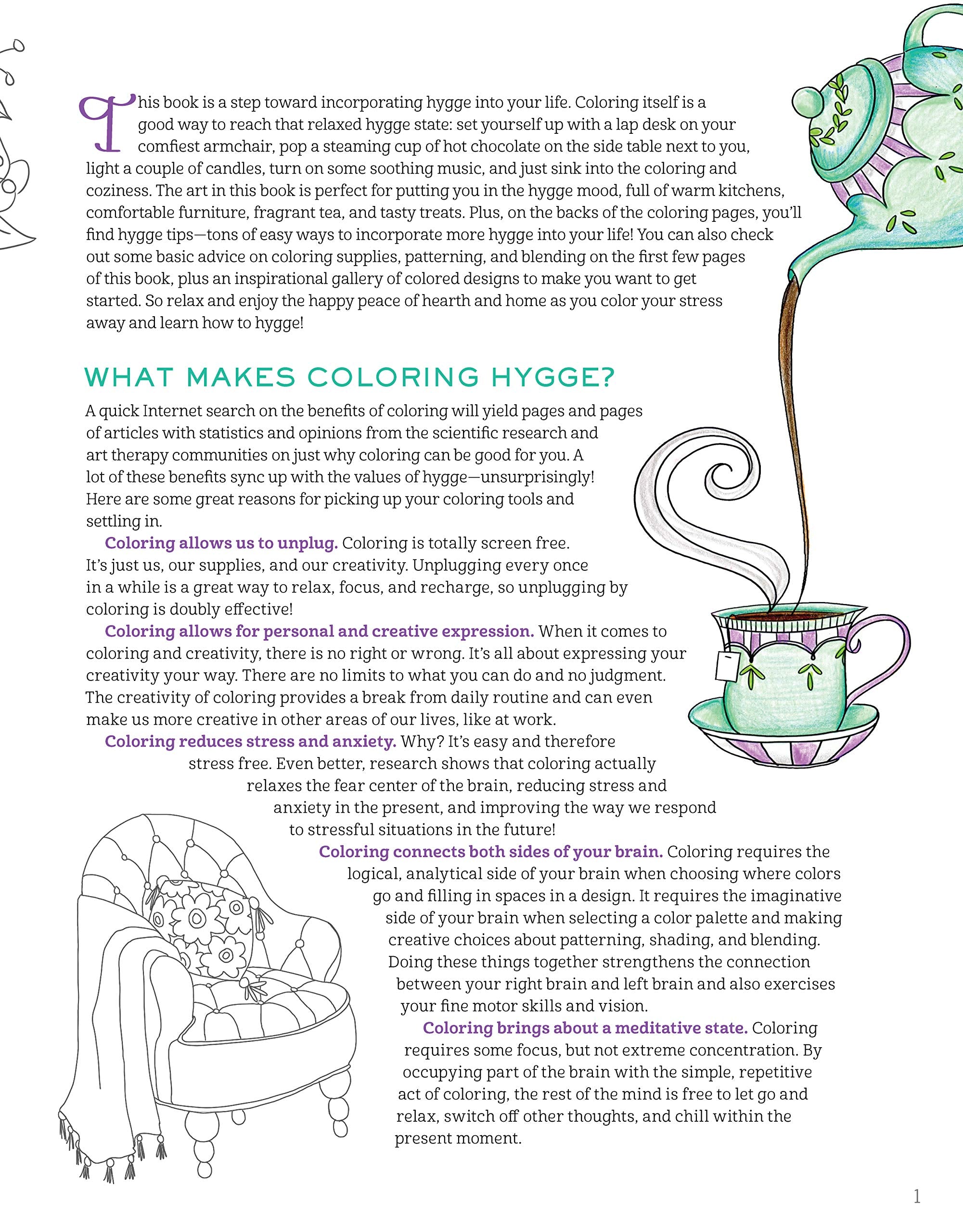 Hygge Happy Coloring Book: Coloring Pages for a Cozy Life (Design Originals) Discover the Scandinavian Secret of Happiness & Enjoy the Good Things in Life with Mellow, Relaxing Hygge Images