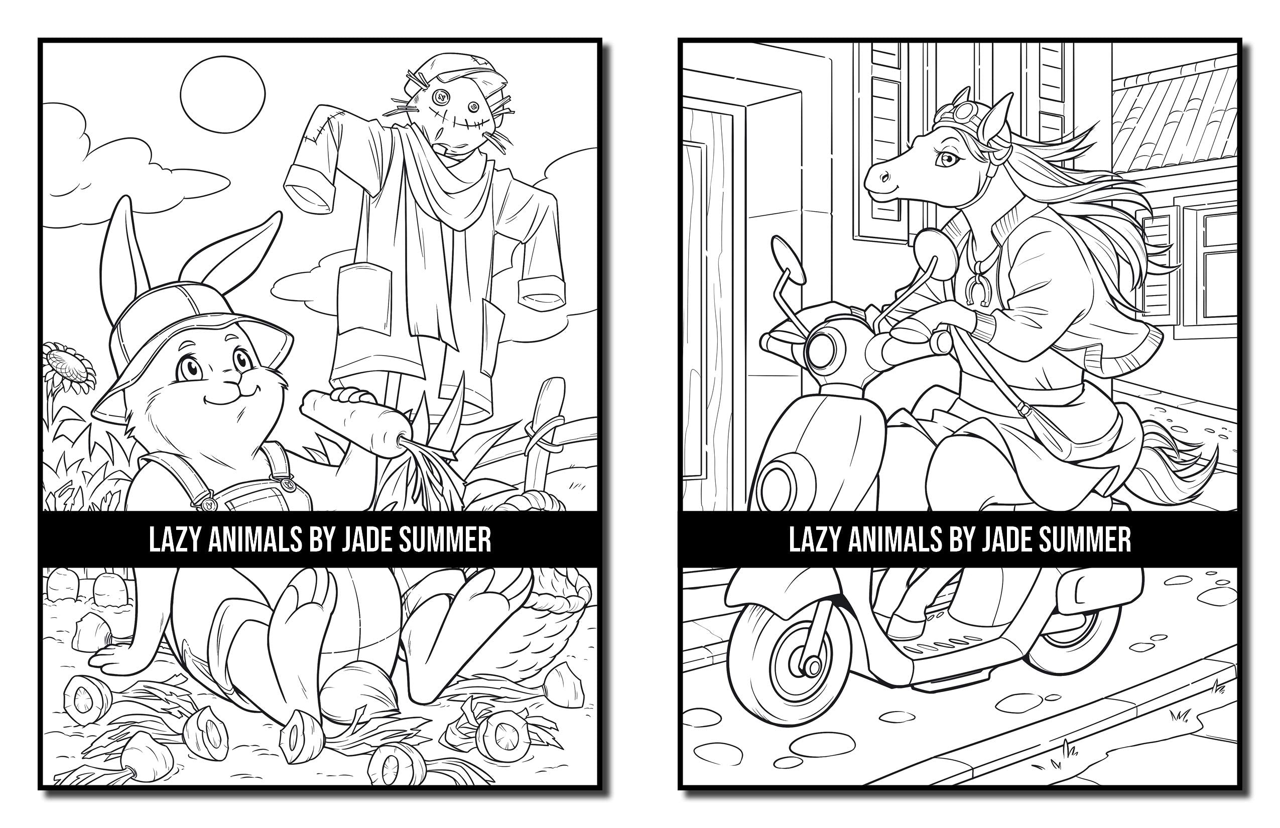 Lazy Animals: An Adult Coloring Book with Funny Animals, Hilarious Scenes, and Relaxing Designs for Animal Lovers (Cute Animal Coloring Books)