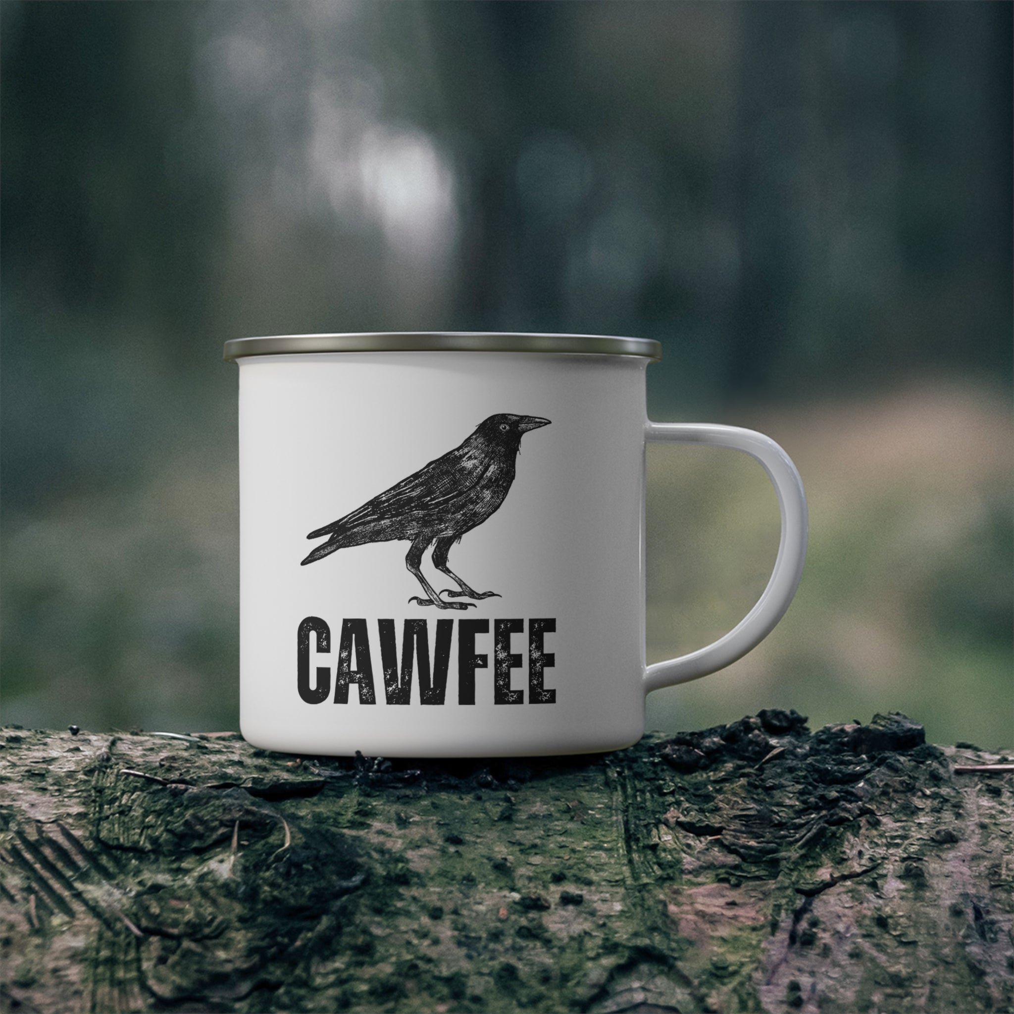 Cawfee Crow Camping Coffee Mug, Bird Lover Gifts, Crow Gifts, Crow Art, Bird Gifts, Birding Coffee Mug, Bird Mug, Crow Art, Crow Mug