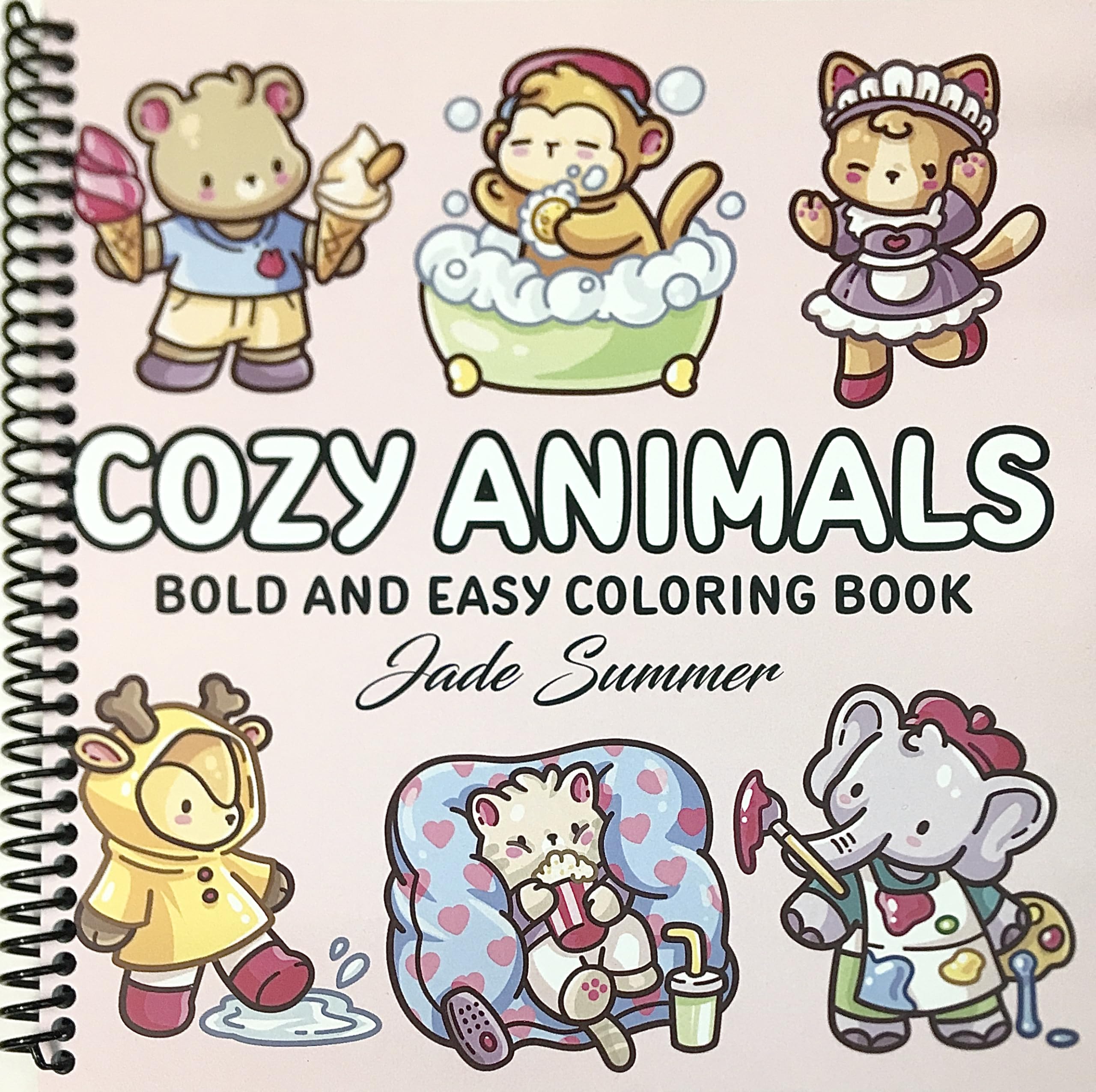 Cozy Animals: Bold and Easy Coloring Book for Adults and Teens with Cute and Simple Characters for Relaxation (Bold and Easy Coloring Books)