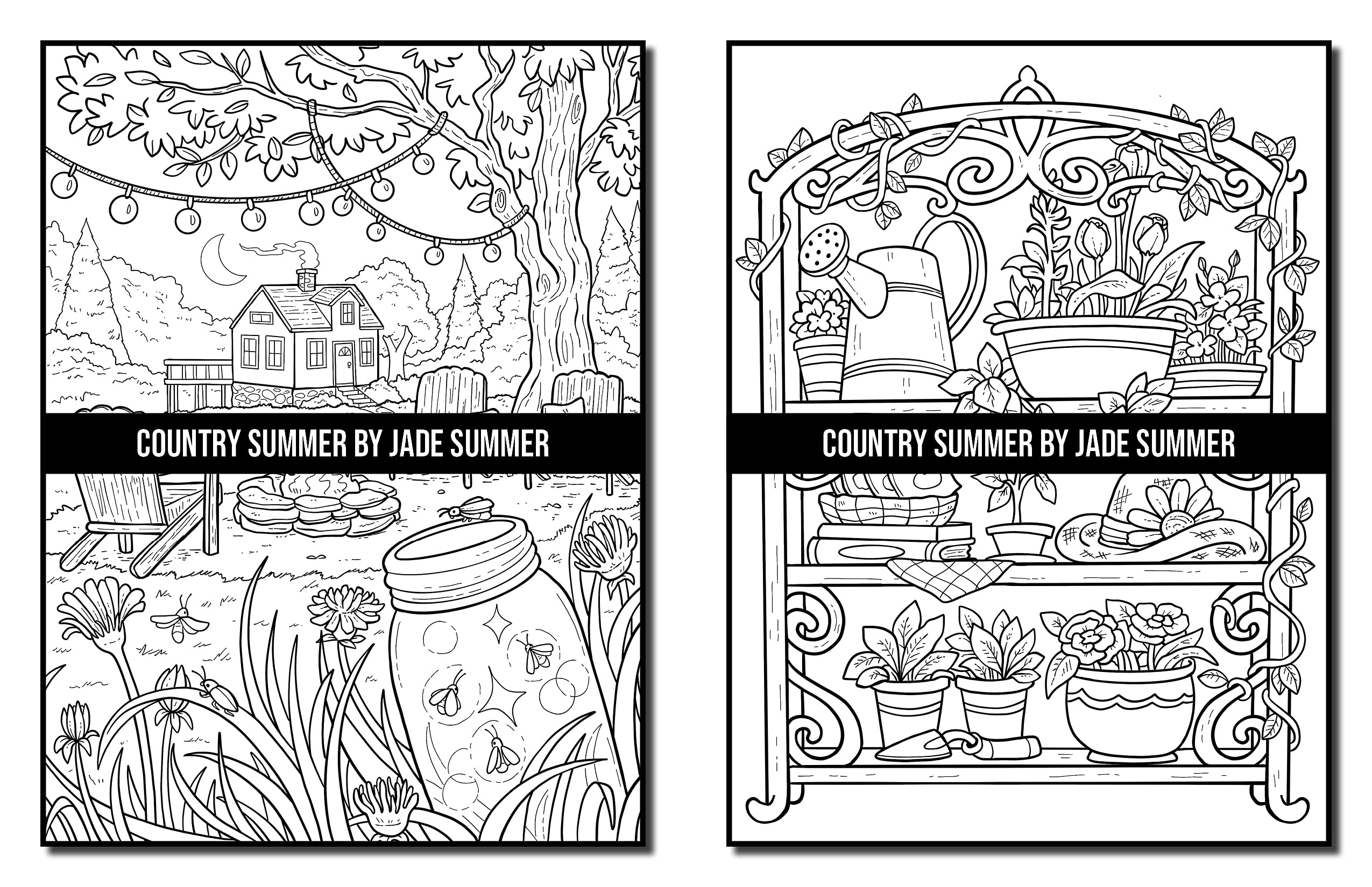 Country Summer: An Adult Coloring Book with 50 Detailed Images of Charming Country Scenes, Beautiful Rustic Landscapes, and Lovable Farm Animals (Country Coloring Books)