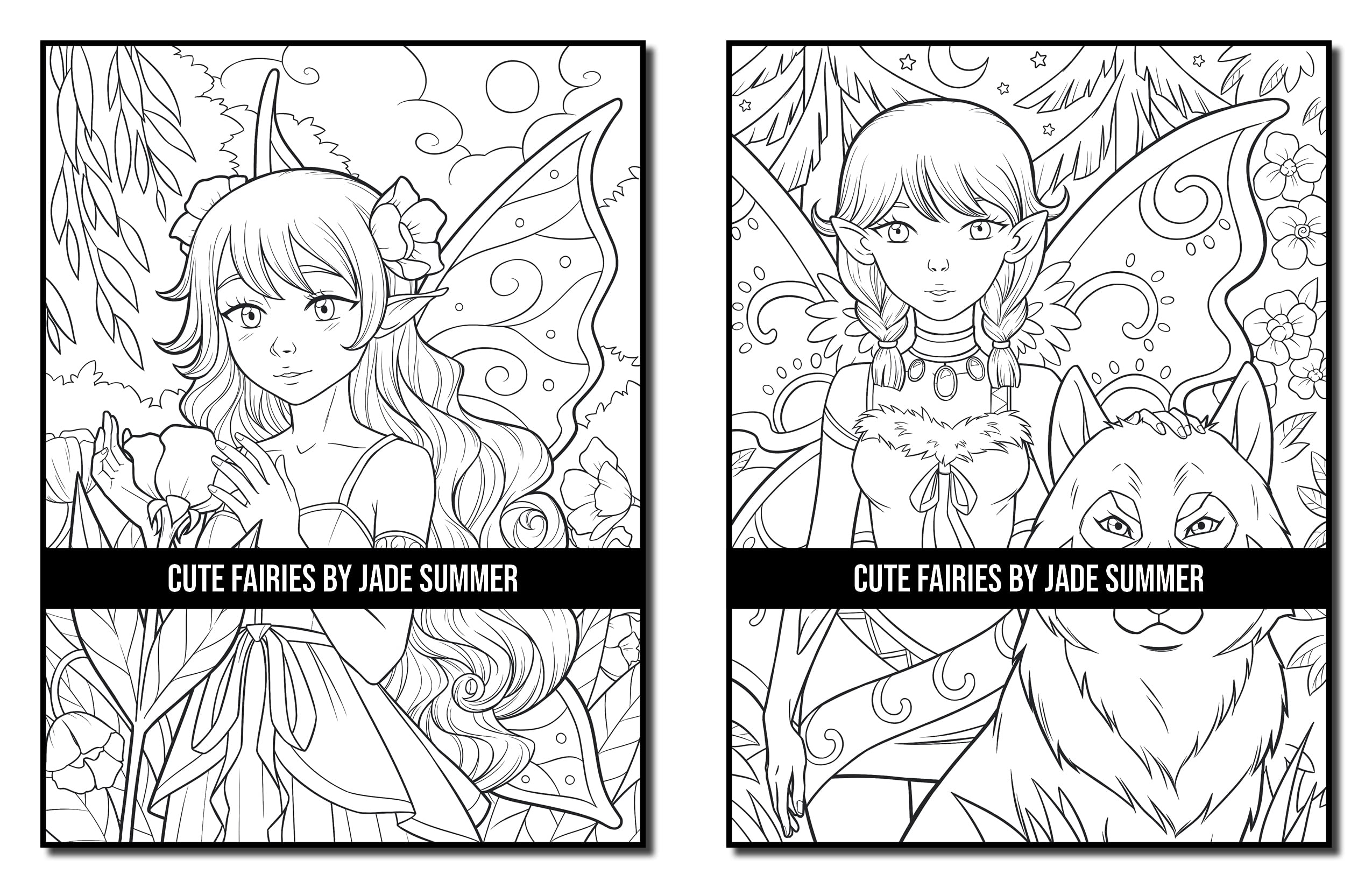 Cute Fairies: An Adult Coloring Book with Adorable Fairy Girls and Delightful Fantasy Scenes for Relaxation