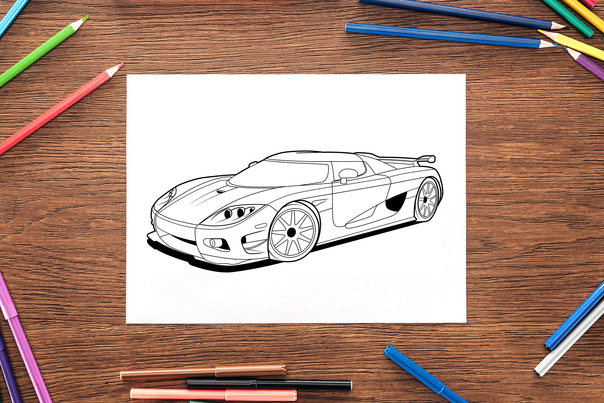 Dream Cars Coloring Book: A Collection of 40+ Cool Sports Cars, Supercars, and Classic Cars | Relaxation Coloring Pages for Kids, Adults, Boys, and Car Lovers