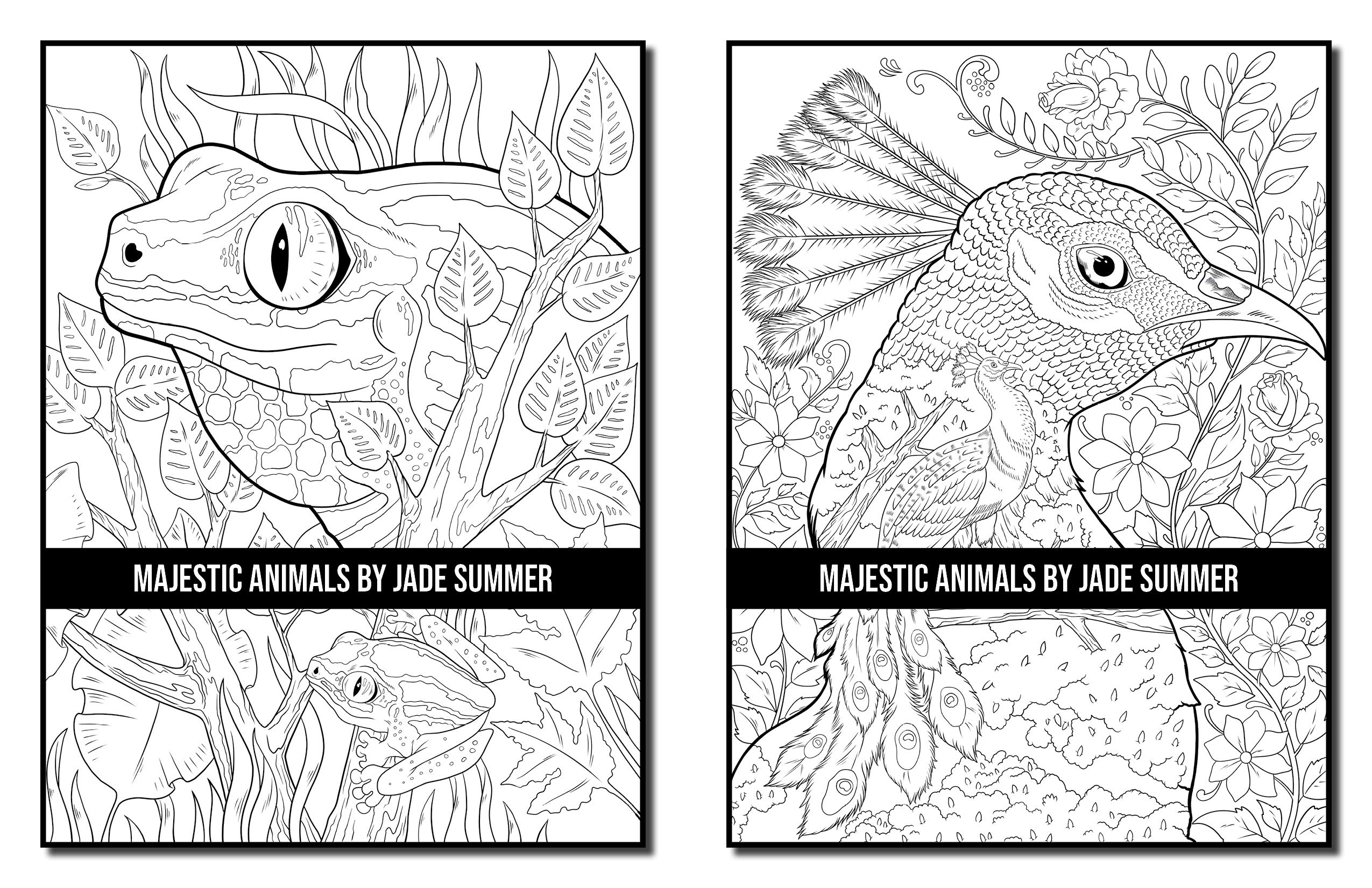 Majestic Animals: An Adult Coloring Book with Beautiful Animals and Relaxing Nature Scenes