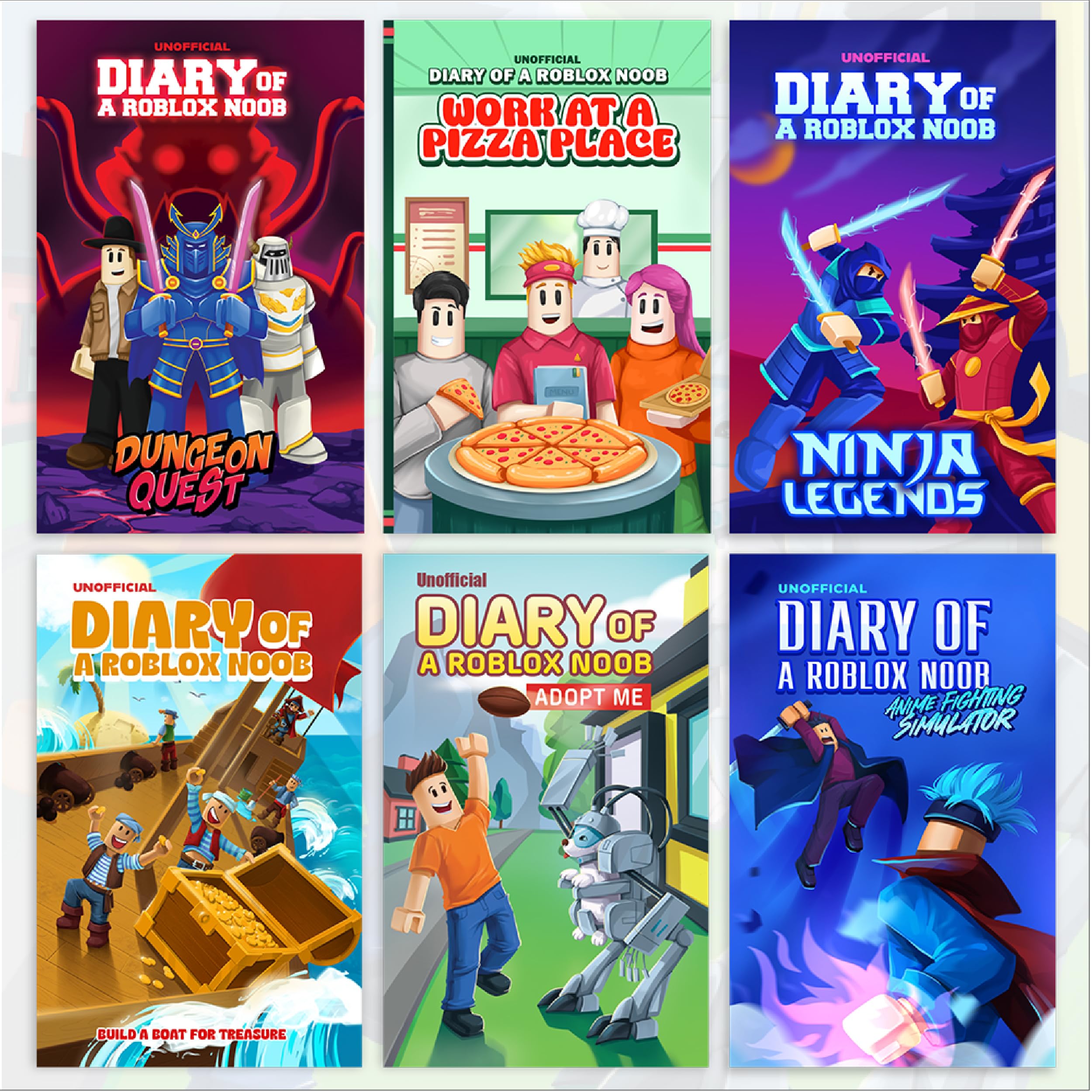 Robloxia Kid Diary of a Roblox Noob (Part 2): 6 Books Set Video Game Adventure Stories - Independent & Unofficial Roblox Book Series for Boys & Girls