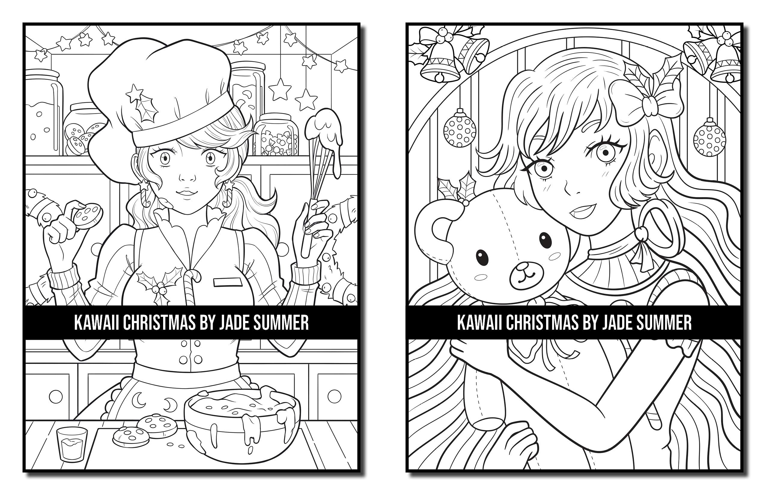 Kawaii Christmas: An Adult Coloring Book with Adorable Girls, Christmas Scenes, Winter Fun, Holiday Adventures, and More!
