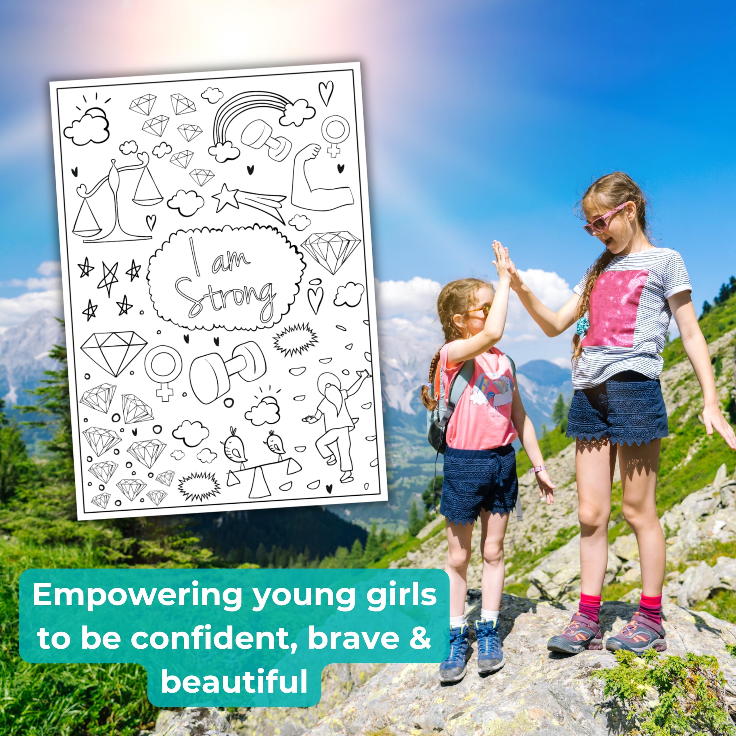 Hopscotch Girls I Am Confident Brave & Beautiful Inspirational Coloring Books for Kids Ages 4-8 & Up 8-12 Empowering Boost Confidence