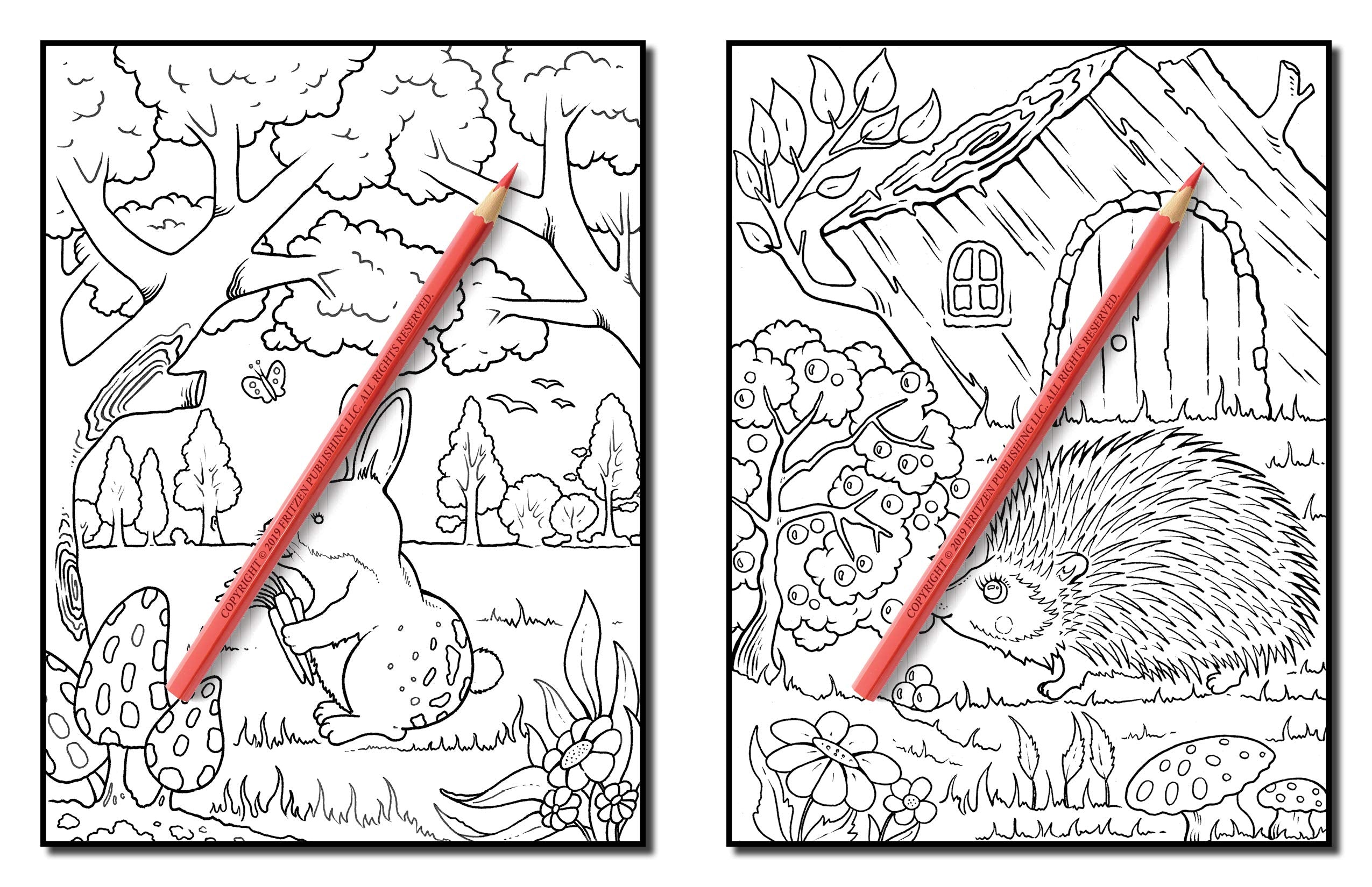 Forest Animals: An Adult Coloring Book with Adorable Woodland Creatures, Delightful Fantasy Elements, and Peaceful Nature Scenes