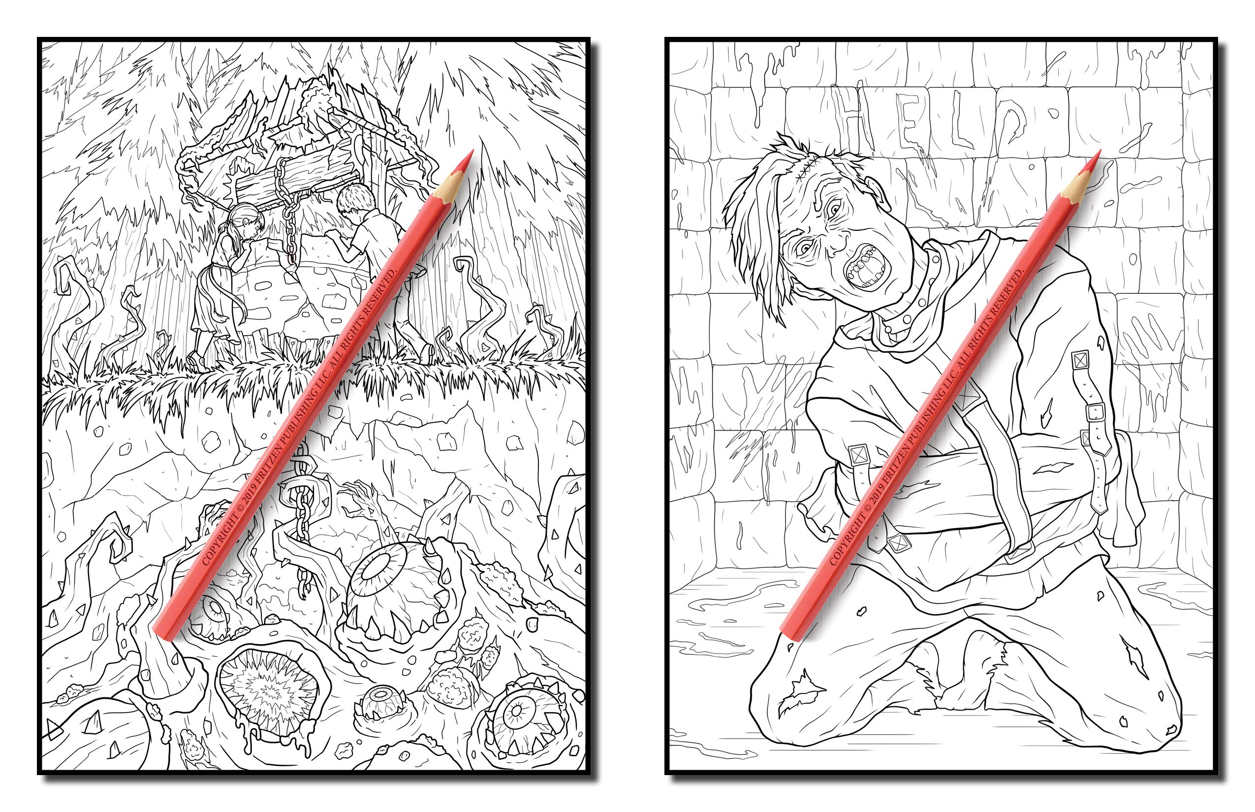 Nightmare: A Horror Coloring Book with Terrifying Monsters, Evil Women, Dark Fantasy Creatures, and Gothic Scenes for Relaxation