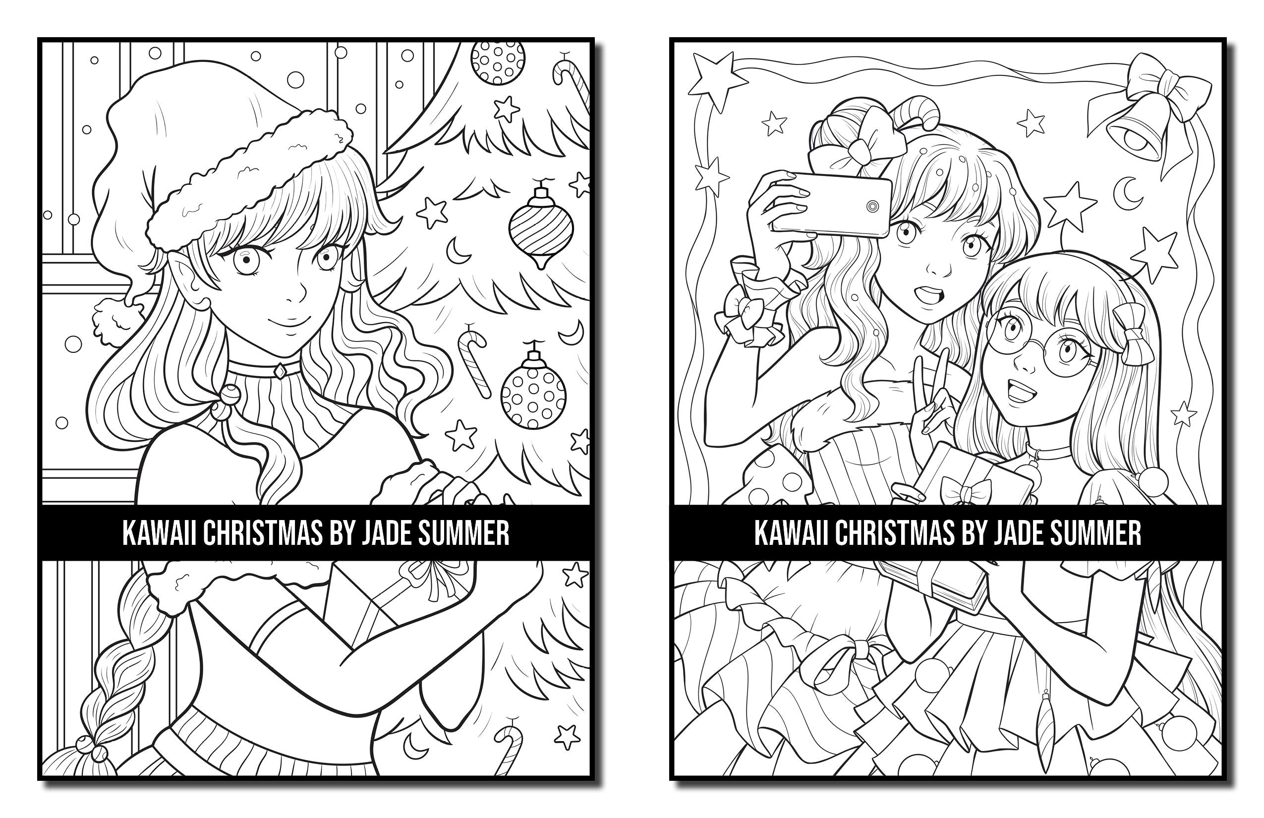 Kawaii Christmas: An Adult Coloring Book with Adorable Girls, Christmas Scenes, Winter Fun, Holiday Adventures, and More!