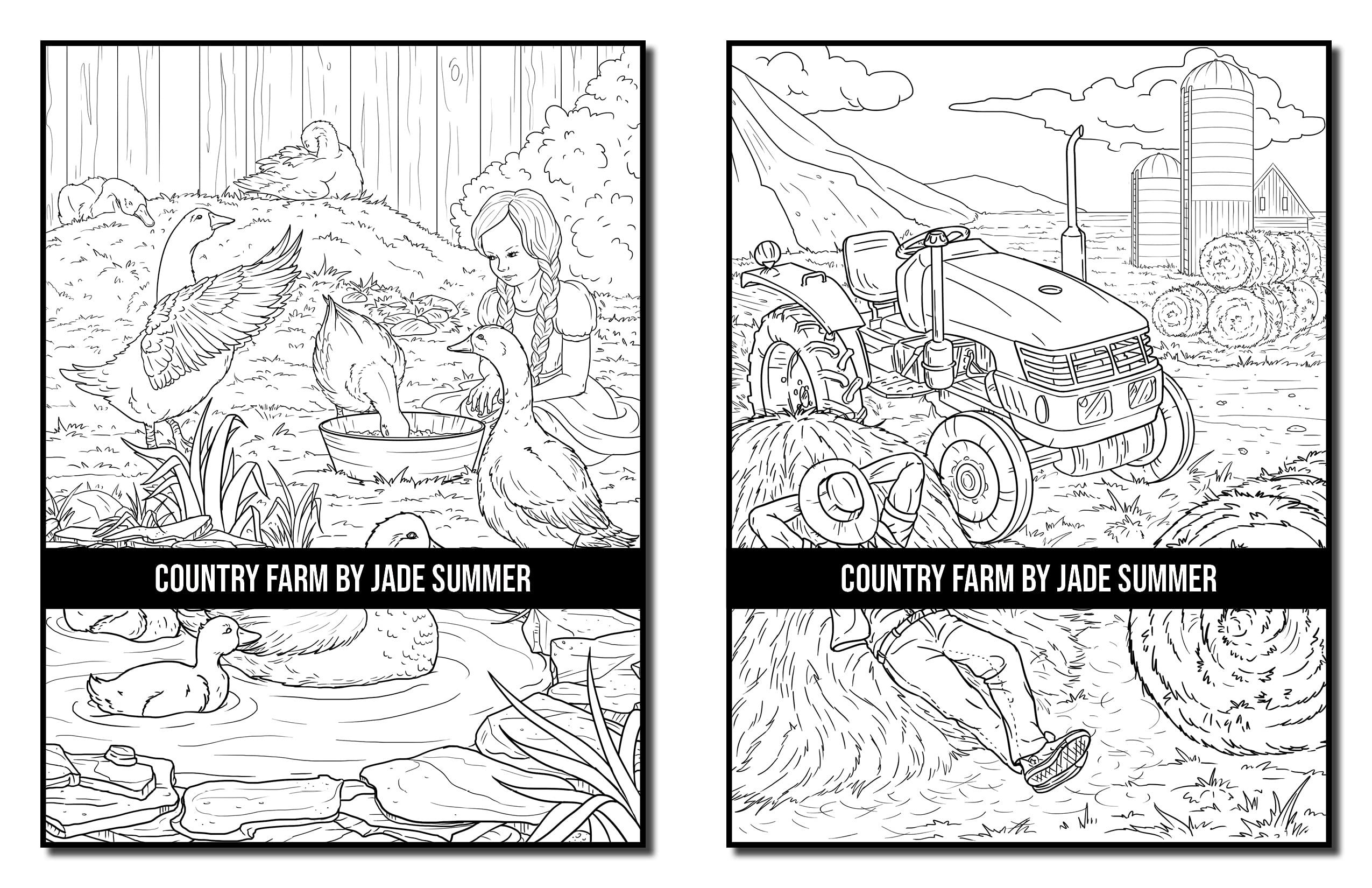 Country Farm Coloring Book: For Adults with Playful Animals, Beautiful Flowers, and Nature Scenes for Relaxation (Country Coloring Books)