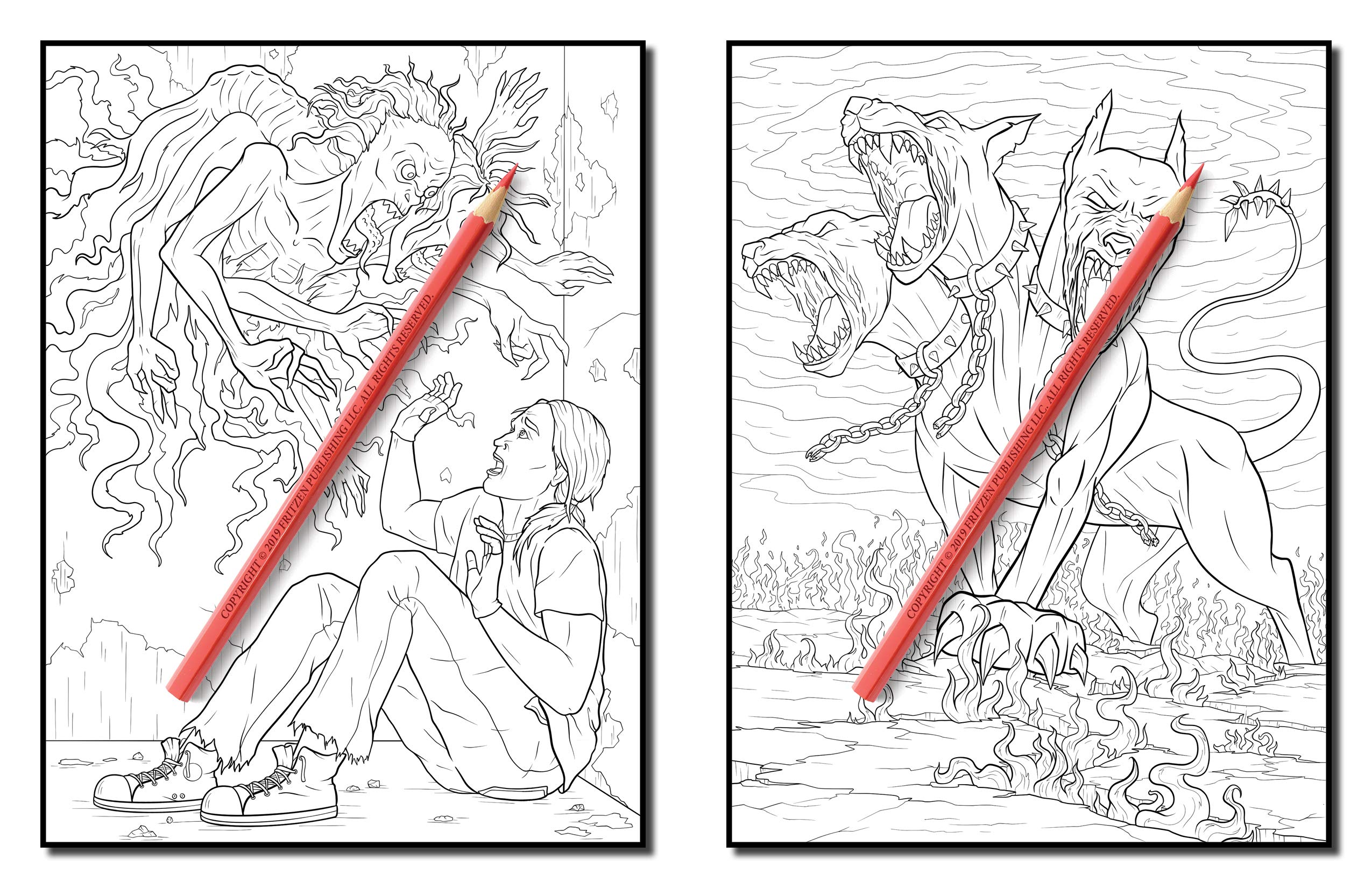 Nightmare: A Horror Coloring Book with Terrifying Monsters, Evil Women, Dark Fantasy Creatures, and Gothic Scenes for Relaxation