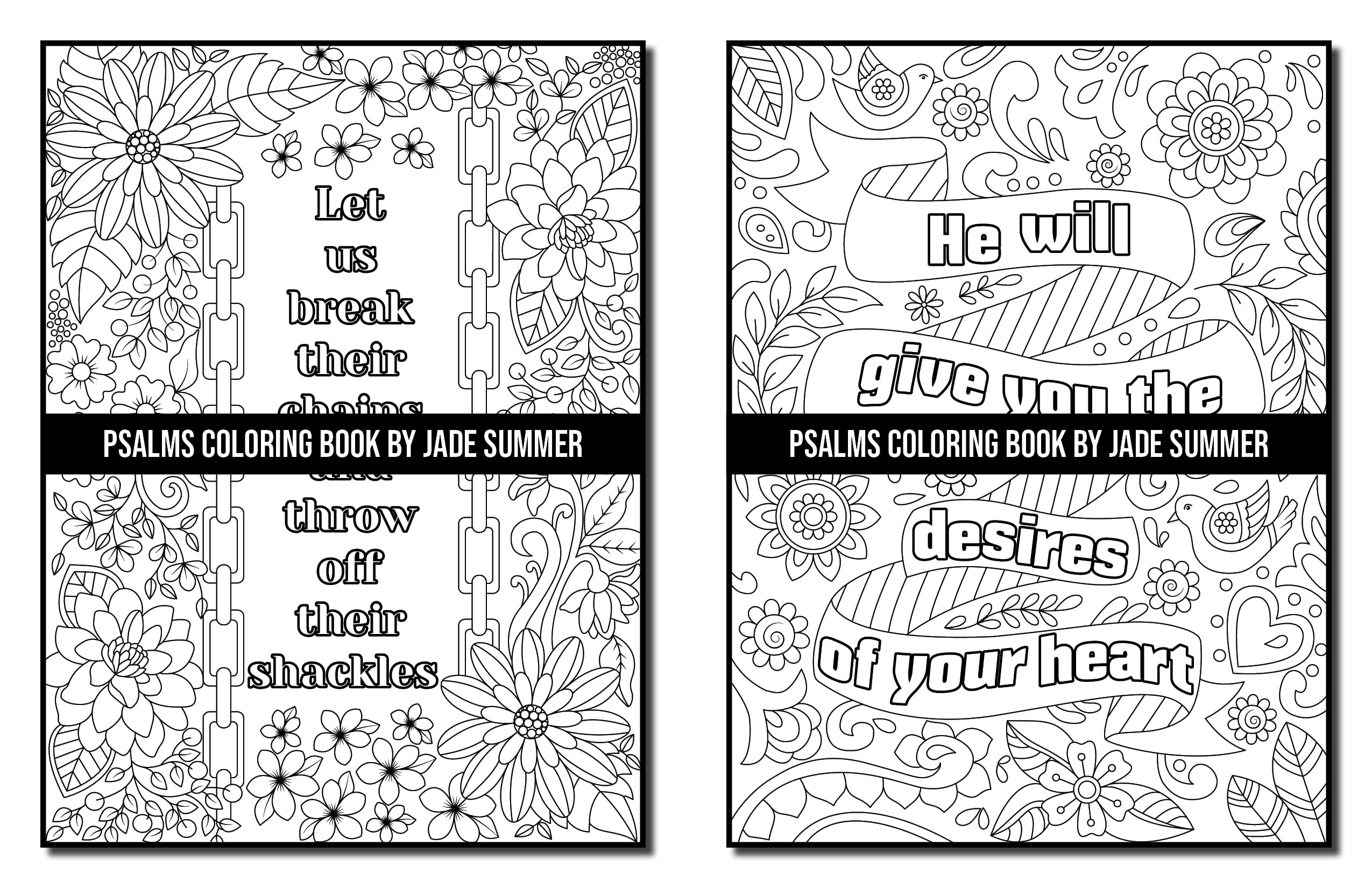 Psalms Coloring Book: For Adults with Inspirational Bible Quotes, Christian Religious Lessons, and Relaxing Flower Patterns (Inspirational Coloring Books)