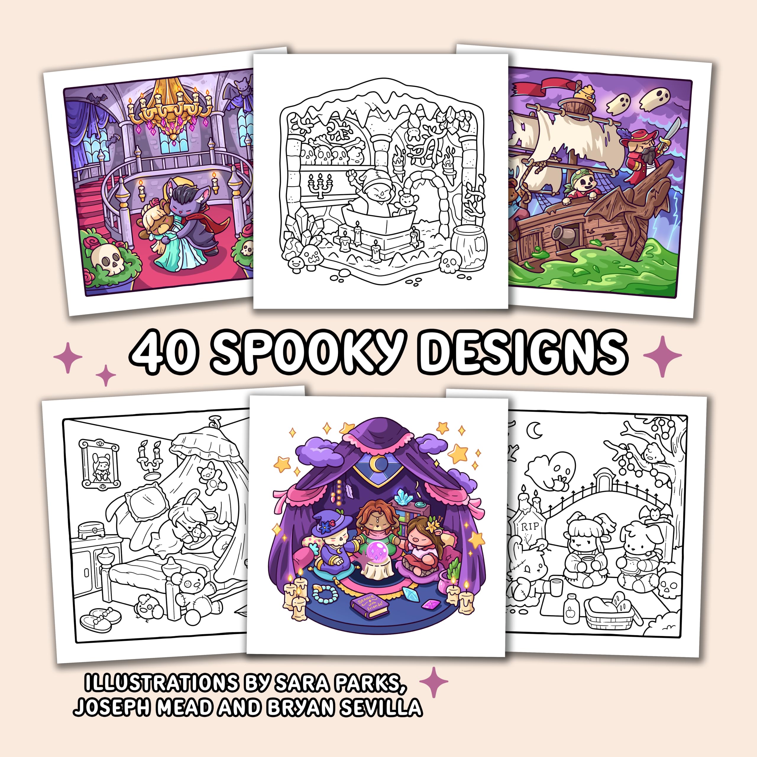 Spooky Places: Cozy Coloring Book for Adults and Teens with Cute and Creepy Hygge Scenes for Relaxation