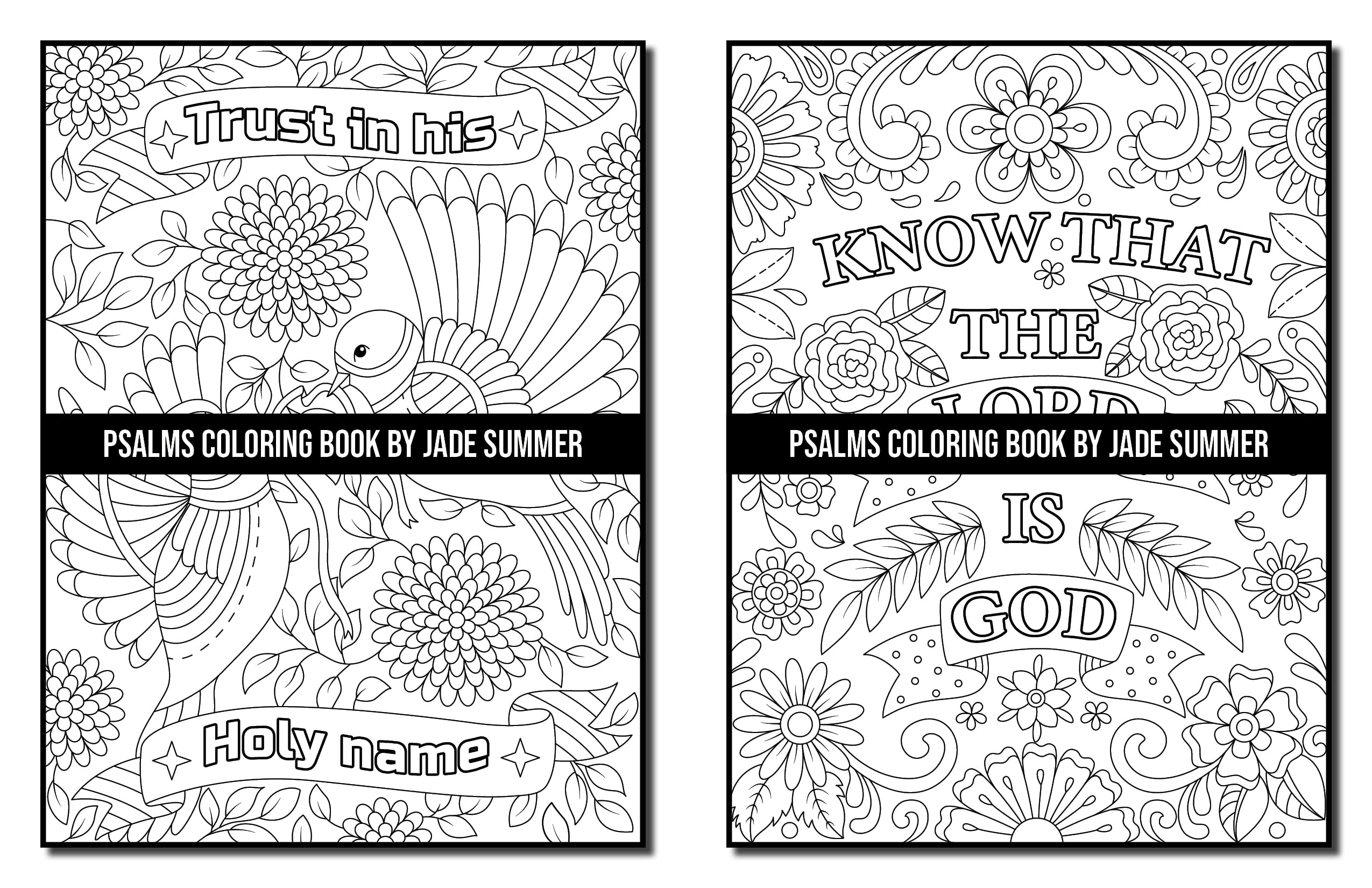 Psalms Coloring Book: For Adults with Inspirational Bible Quotes, Christian Religious Lessons, and Relaxing Flower Patterns (Inspirational Coloring Books)