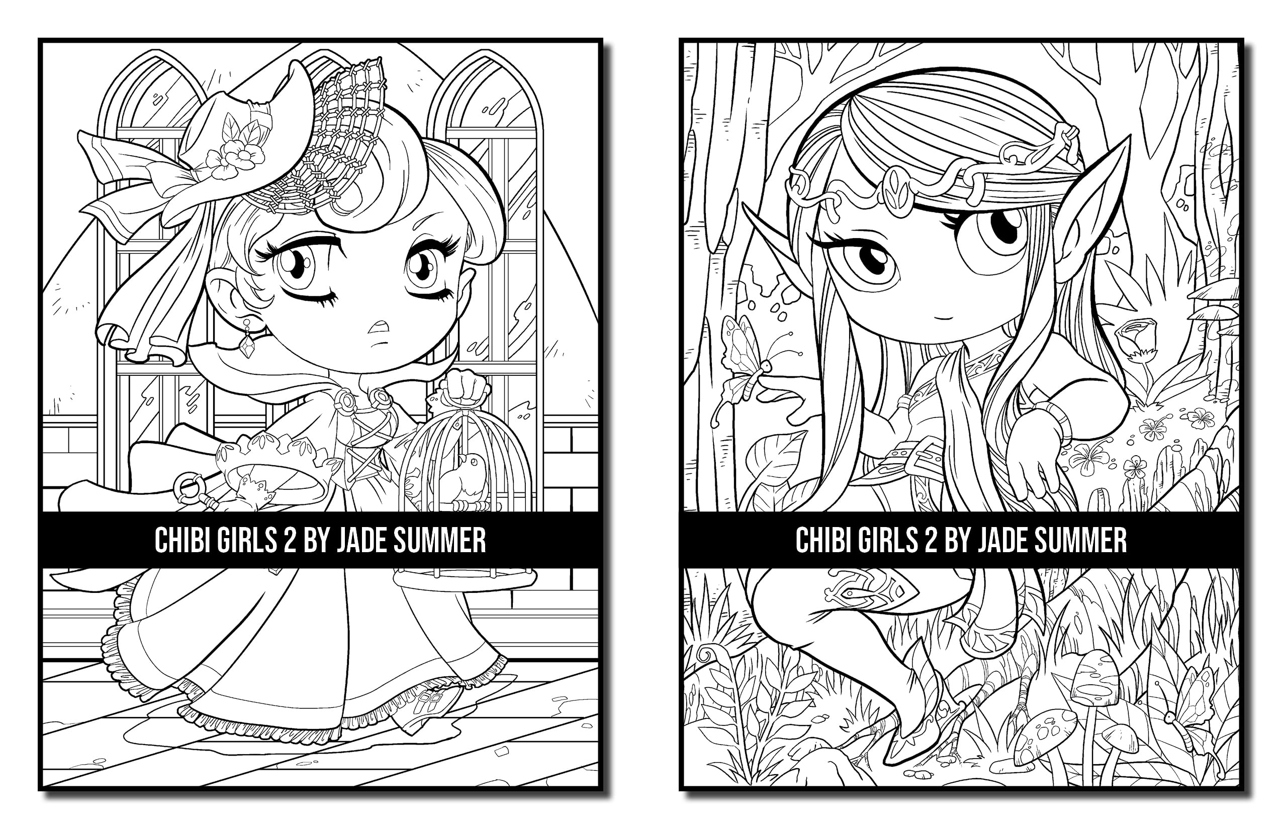 Chibi Girls 2: An Adult Coloring Book with Cute Anime Characters and Adorable Manga Scenes for Relaxation