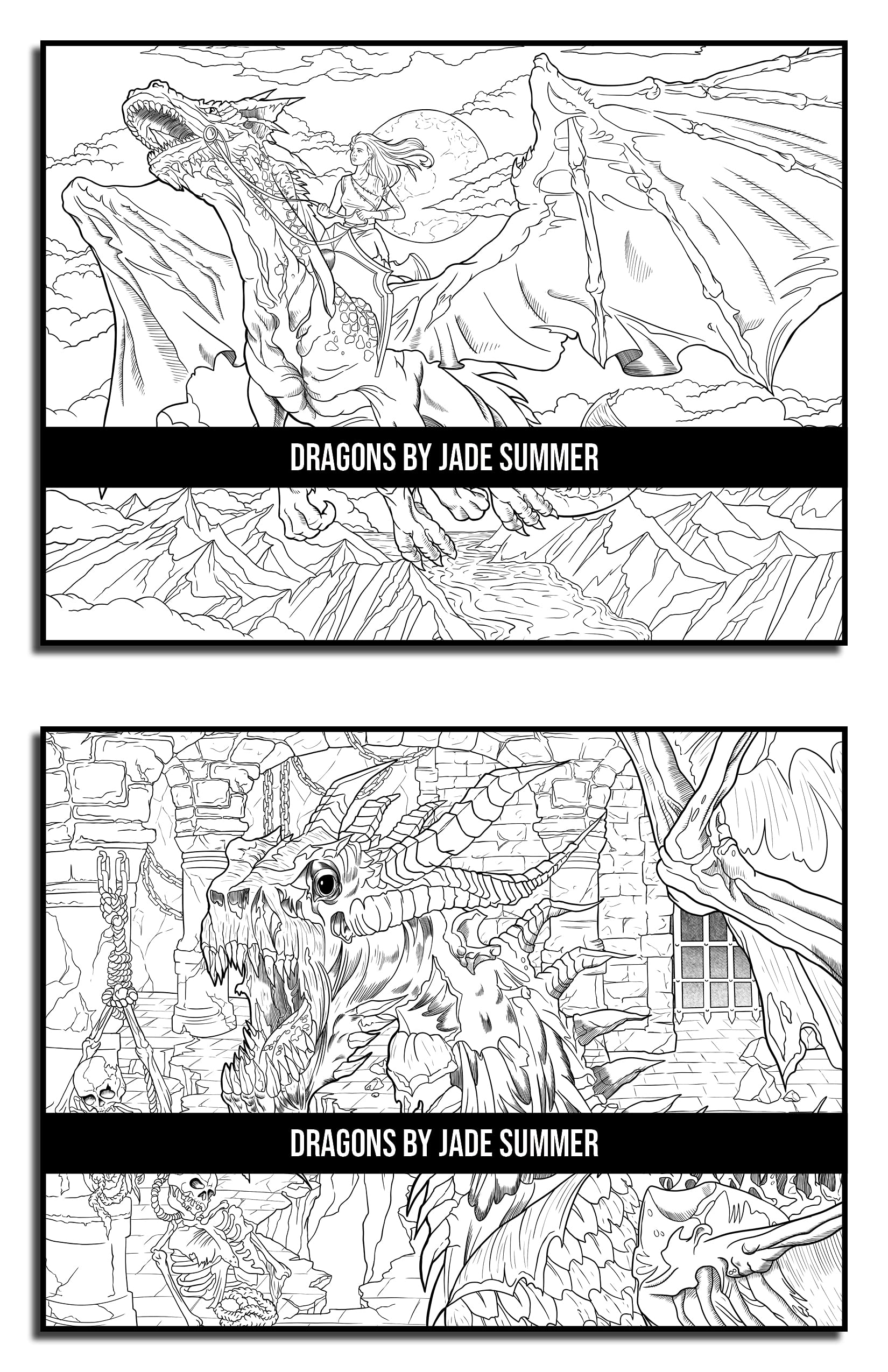 Dragons: An Adult Coloring Book with Mythical Fantasy Creatures and Epic Fantasy Scenes for Dragon Lovers