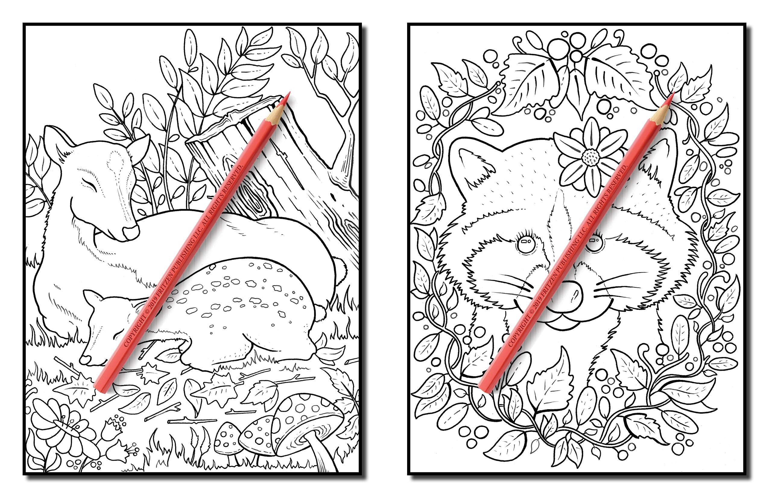 Forest Animals: An Adult Coloring Book with Adorable Woodland Creatures, Delightful Fantasy Elements, and Peaceful Nature Scenes