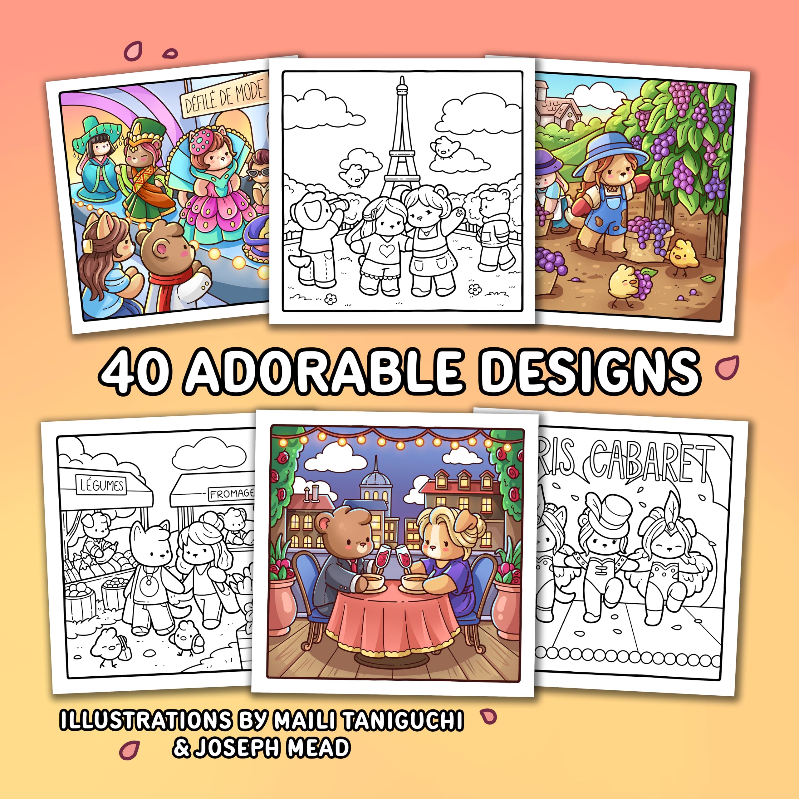 Cozy France: A Cute Coloring Book for Adults and Teens with Charming Characters and Delightful French Scenes for Relaxation (Cozy Coloring Books)