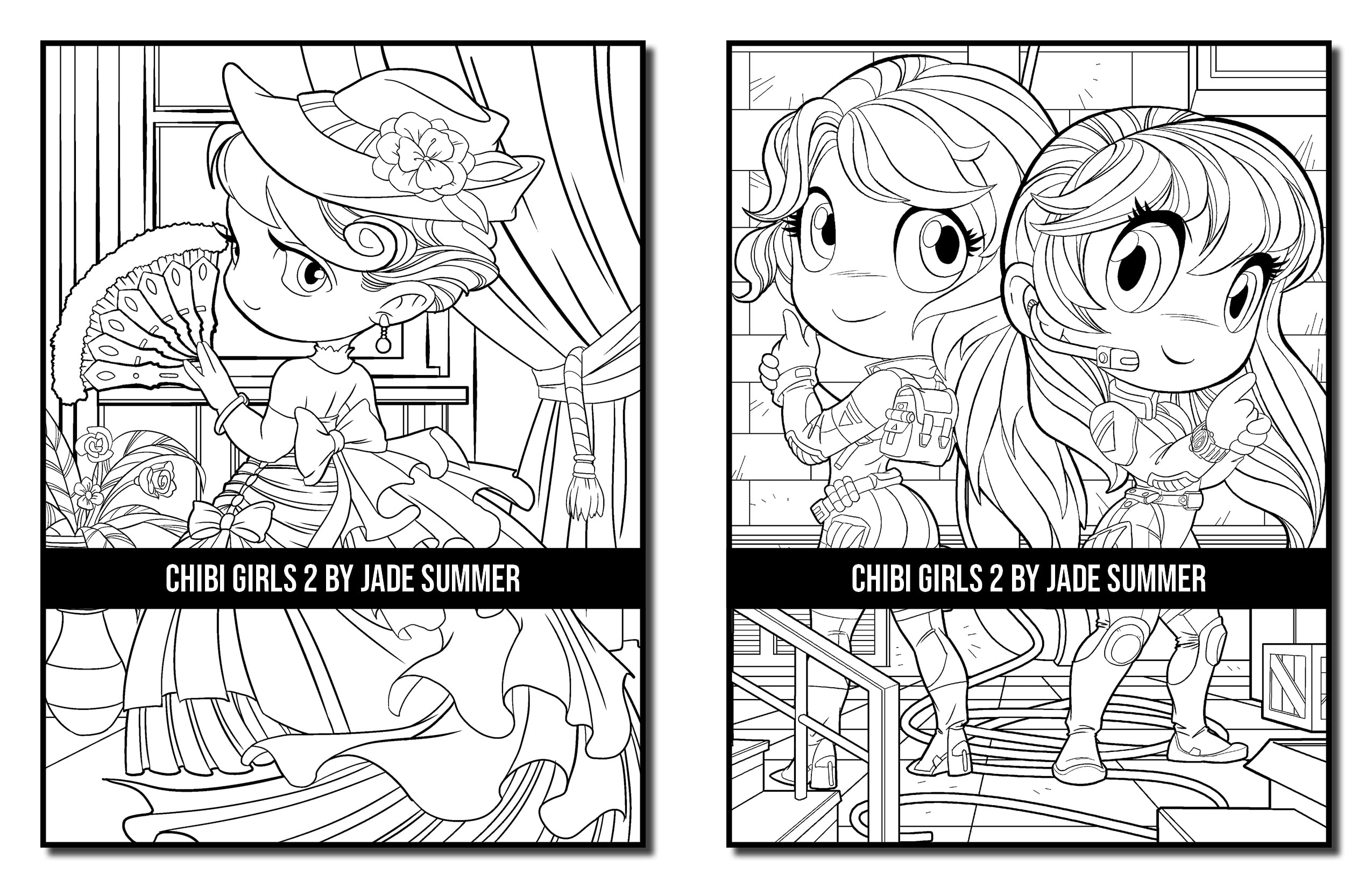 Chibi Girls 2: An Adult Coloring Book with Cute Anime Characters and Adorable Manga Scenes for Relaxation