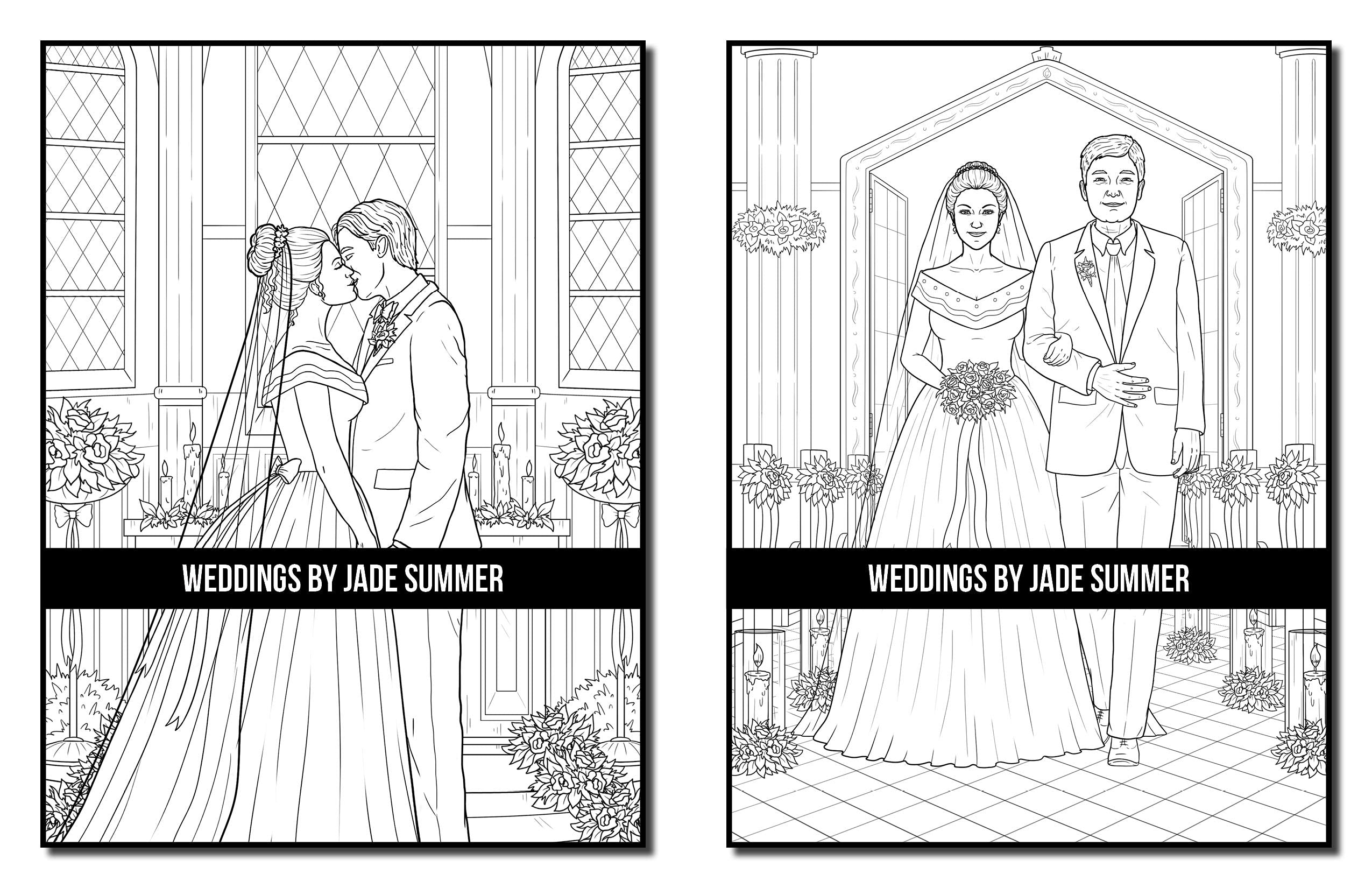 Weddings: An Adult Coloring Book with Beautiful Brides, Handsome Grooms, Lovely Flowers, Romantic Scenes and More!
