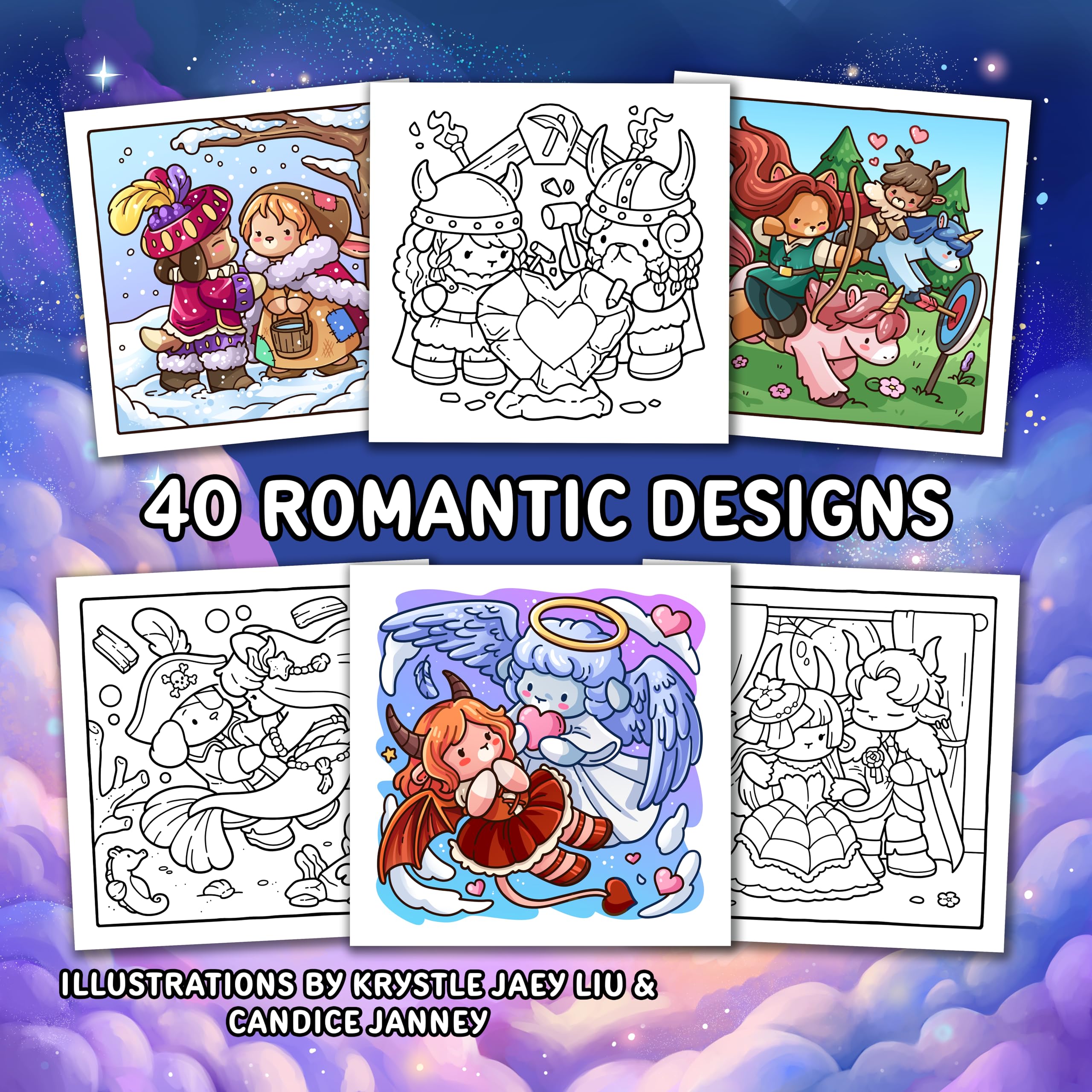Cozy Romantasy: Cute Coloring Book for Adults and Teens with Fantasy Romance Scenes for Relaxation (Cozy Coloring Books)
