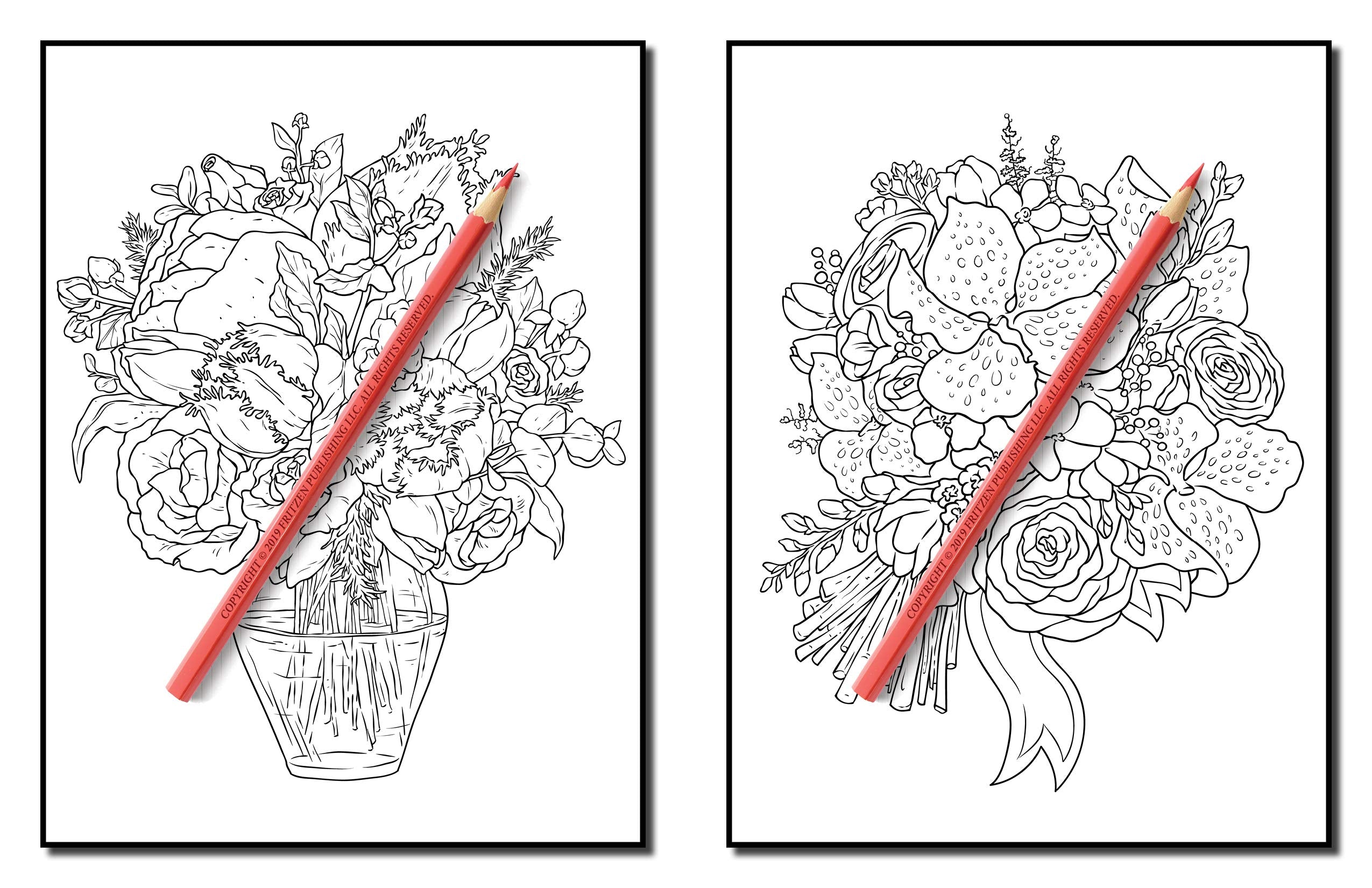 Flower Bouquets: An Adult Coloring Book with Beautiful Flower Arrangements and Lovely Floral Designs for Relaxation