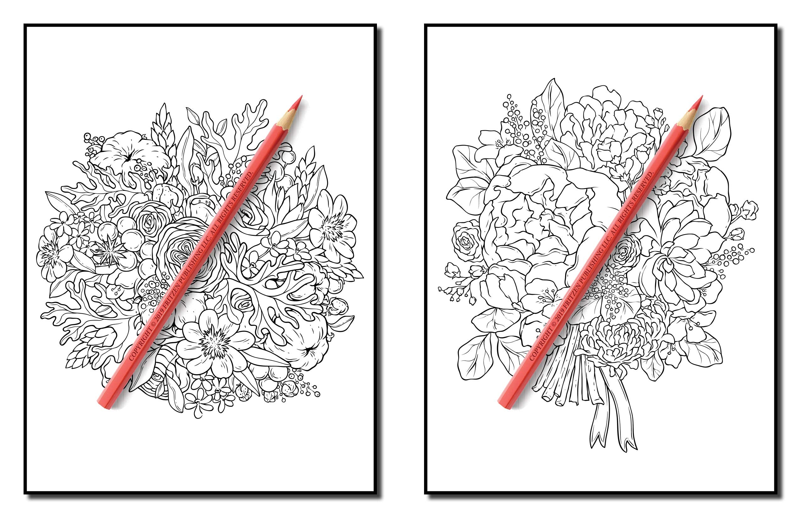 Flower Bouquets: An Adult Coloring Book with Beautiful Flower Arrangements and Lovely Floral Designs for Relaxation