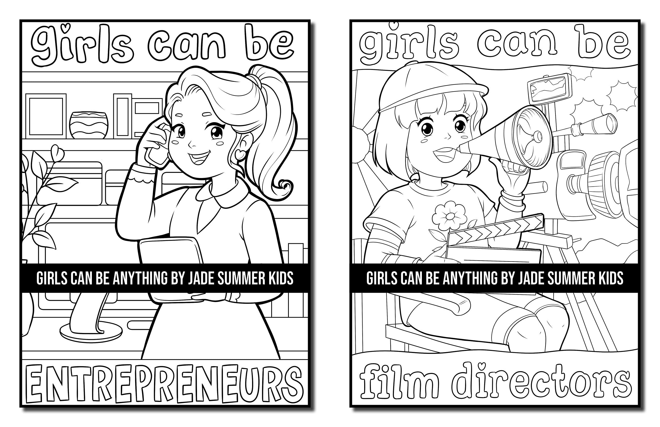 Girls Can Be Anything: A Girls Coloring Book with Careers and Inspirational Quotes to Motivate, Encourage and Build Confidence