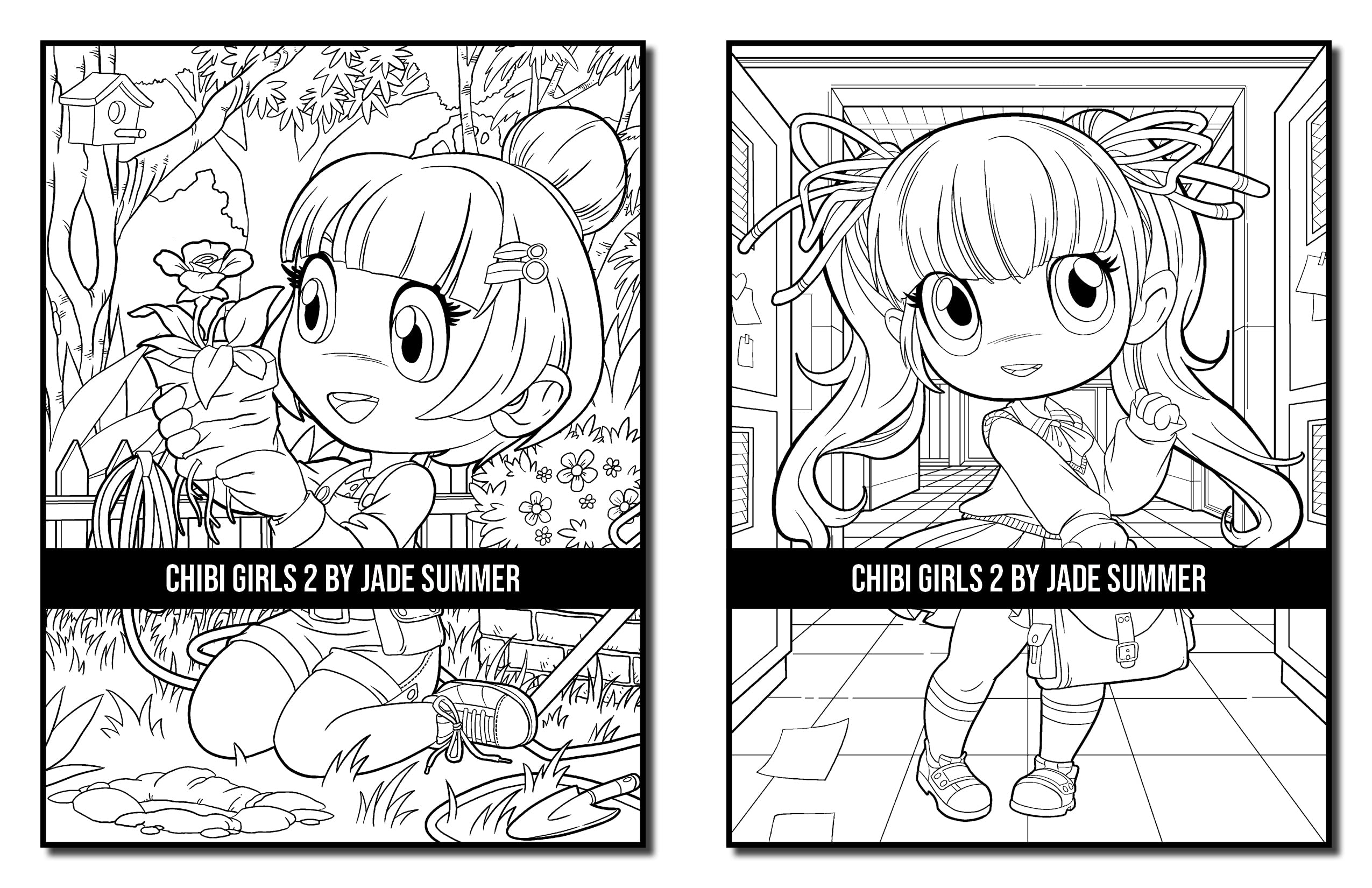 Chibi Girls 2: An Adult Coloring Book with Cute Anime Characters and Adorable Manga Scenes for Relaxation