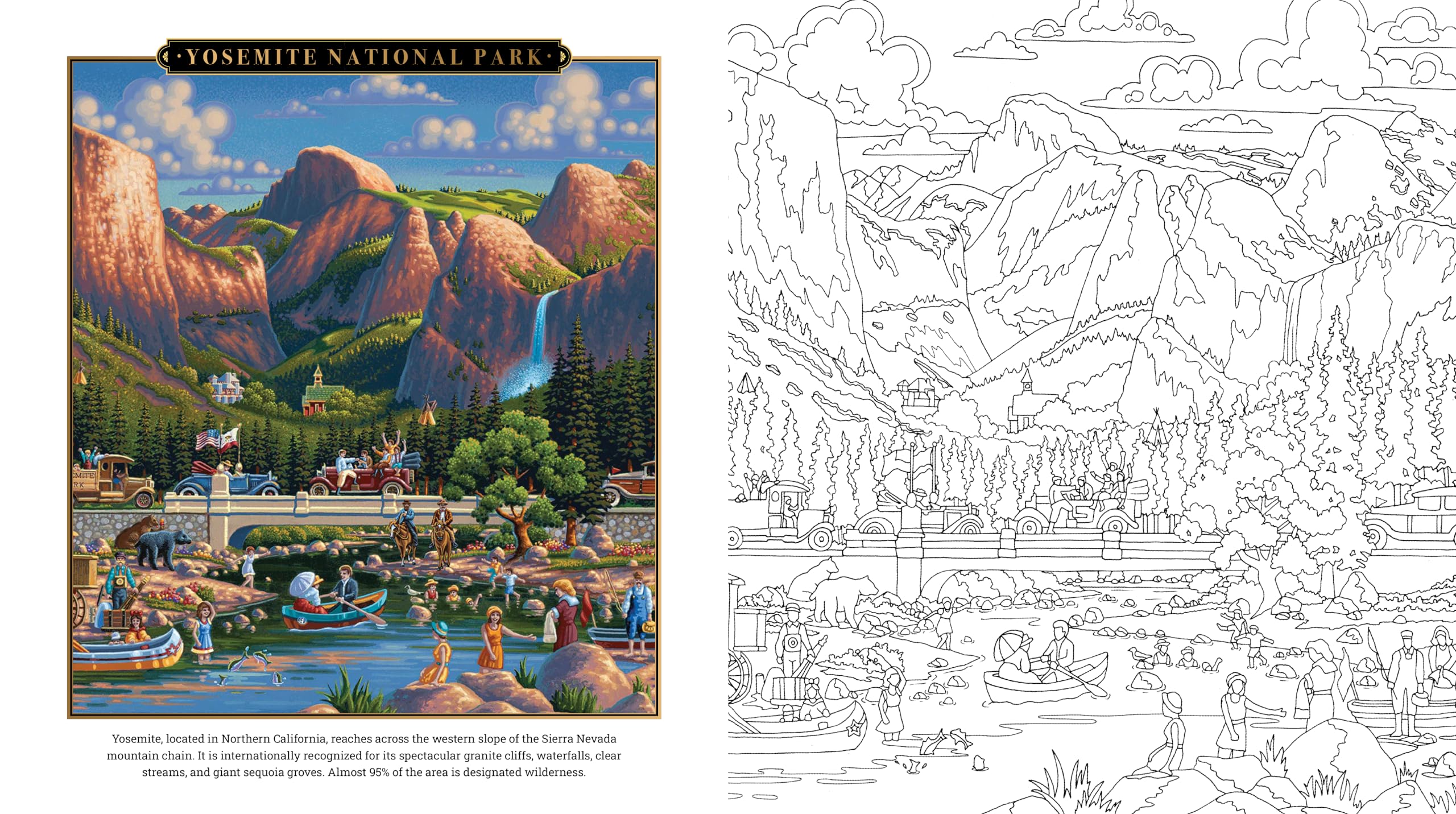 National Parks Coloring Book: Color famous scenes from the national parks in the whimsical style of folk artist Eric Dowdle (Dowdle Coloring Book, 1)