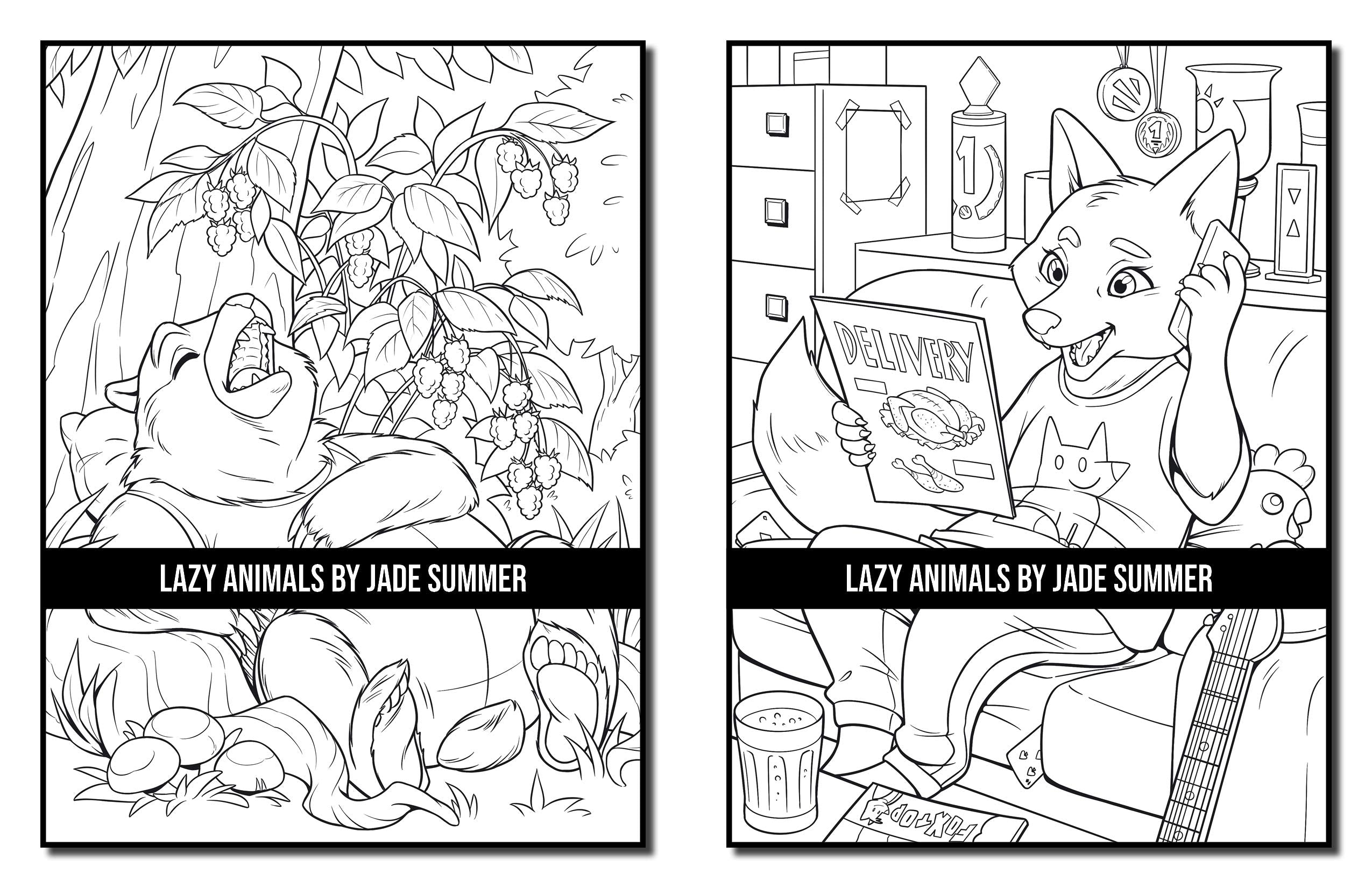 Lazy Animals: An Adult Coloring Book with Funny Animals, Hilarious Scenes, and Relaxing Designs for Animal Lovers (Cute Animal Coloring Books)