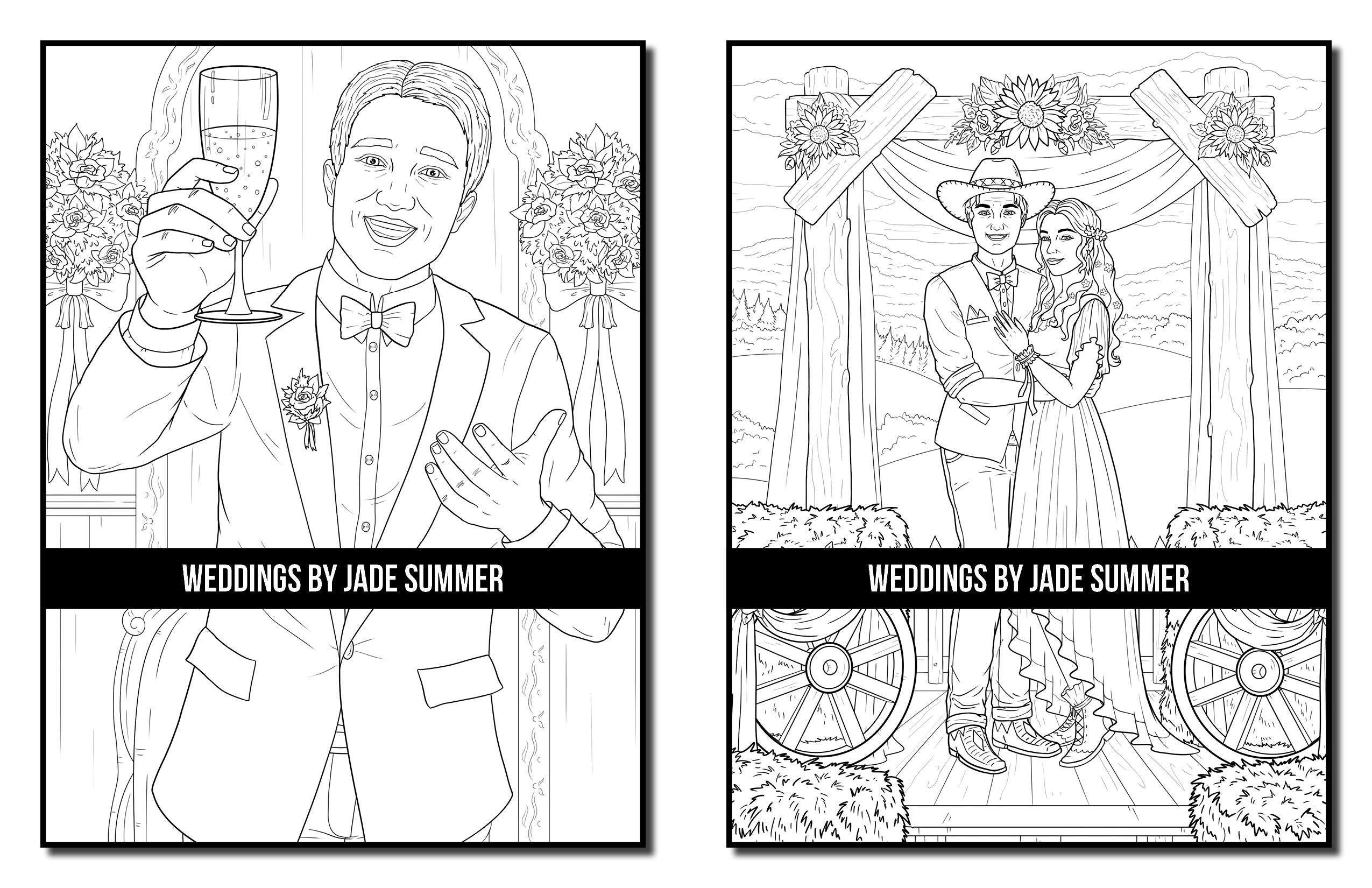 Weddings: An Adult Coloring Book with Beautiful Brides, Handsome Grooms, Lovely Flowers, Romantic Scenes and More!