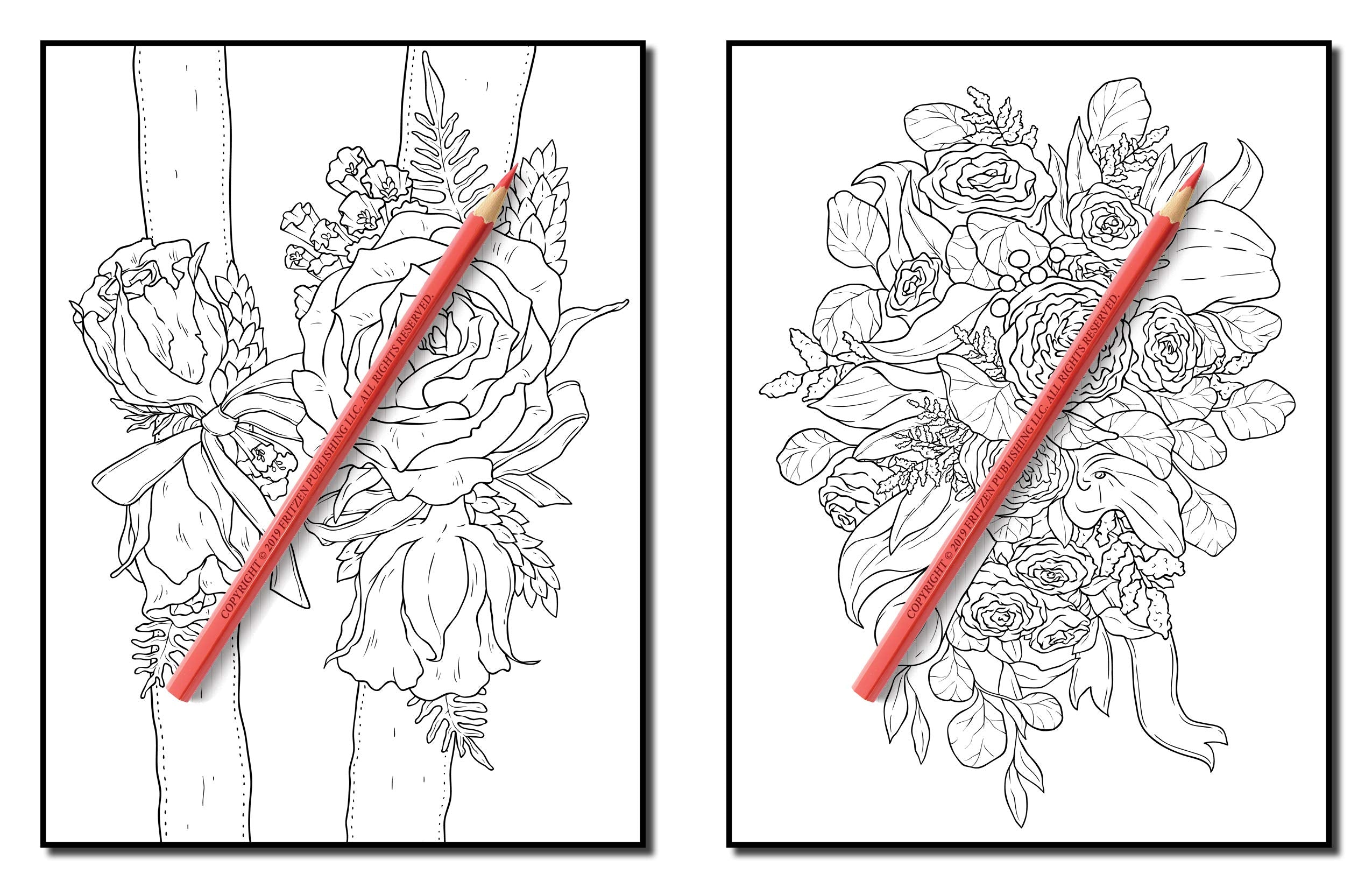 Flower Bouquets: An Adult Coloring Book with Beautiful Flower Arrangements and Lovely Floral Designs for Relaxation