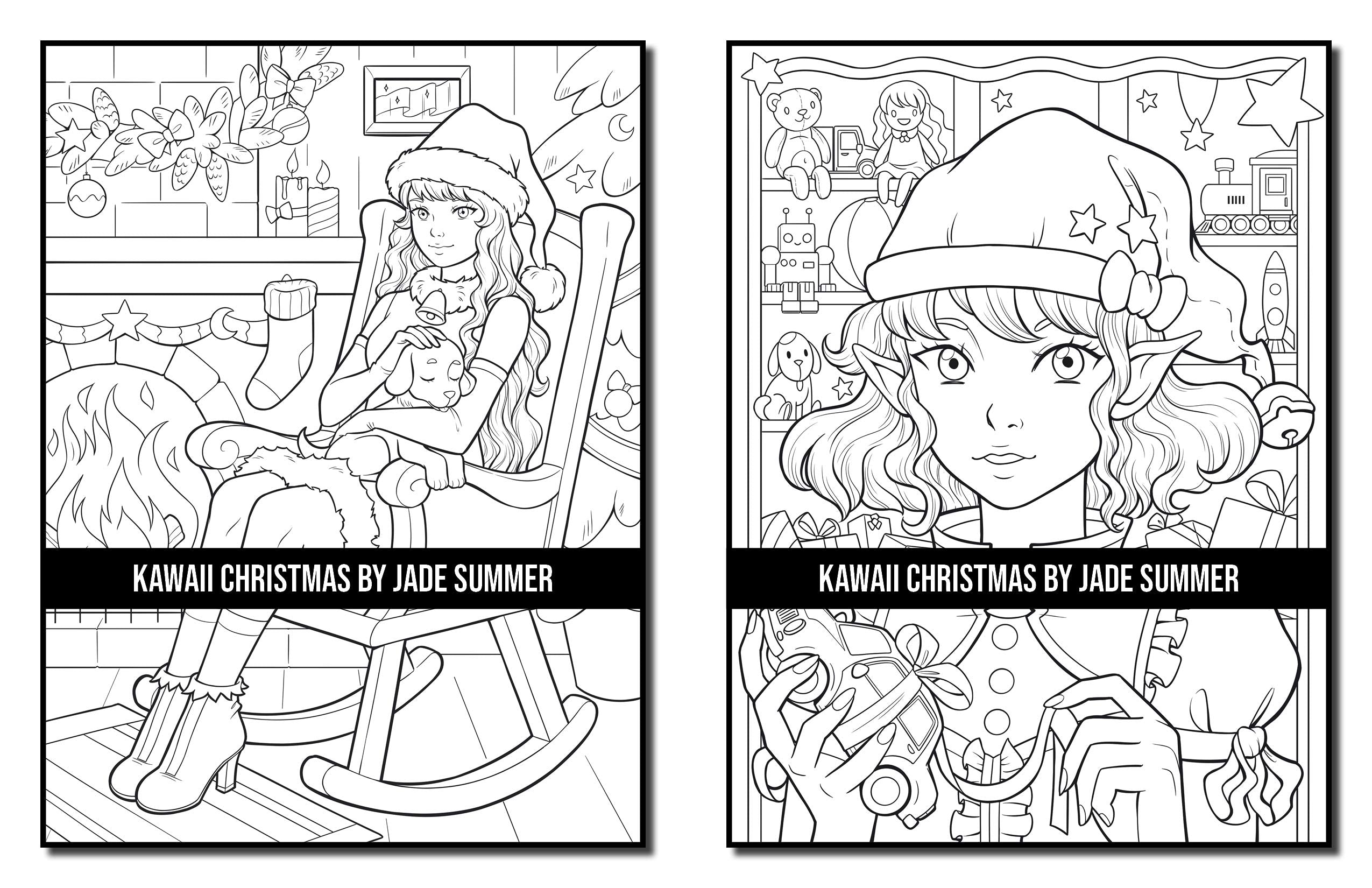 Kawaii Christmas: An Adult Coloring Book with Adorable Girls, Christmas Scenes, Winter Fun, Holiday Adventures, and More!