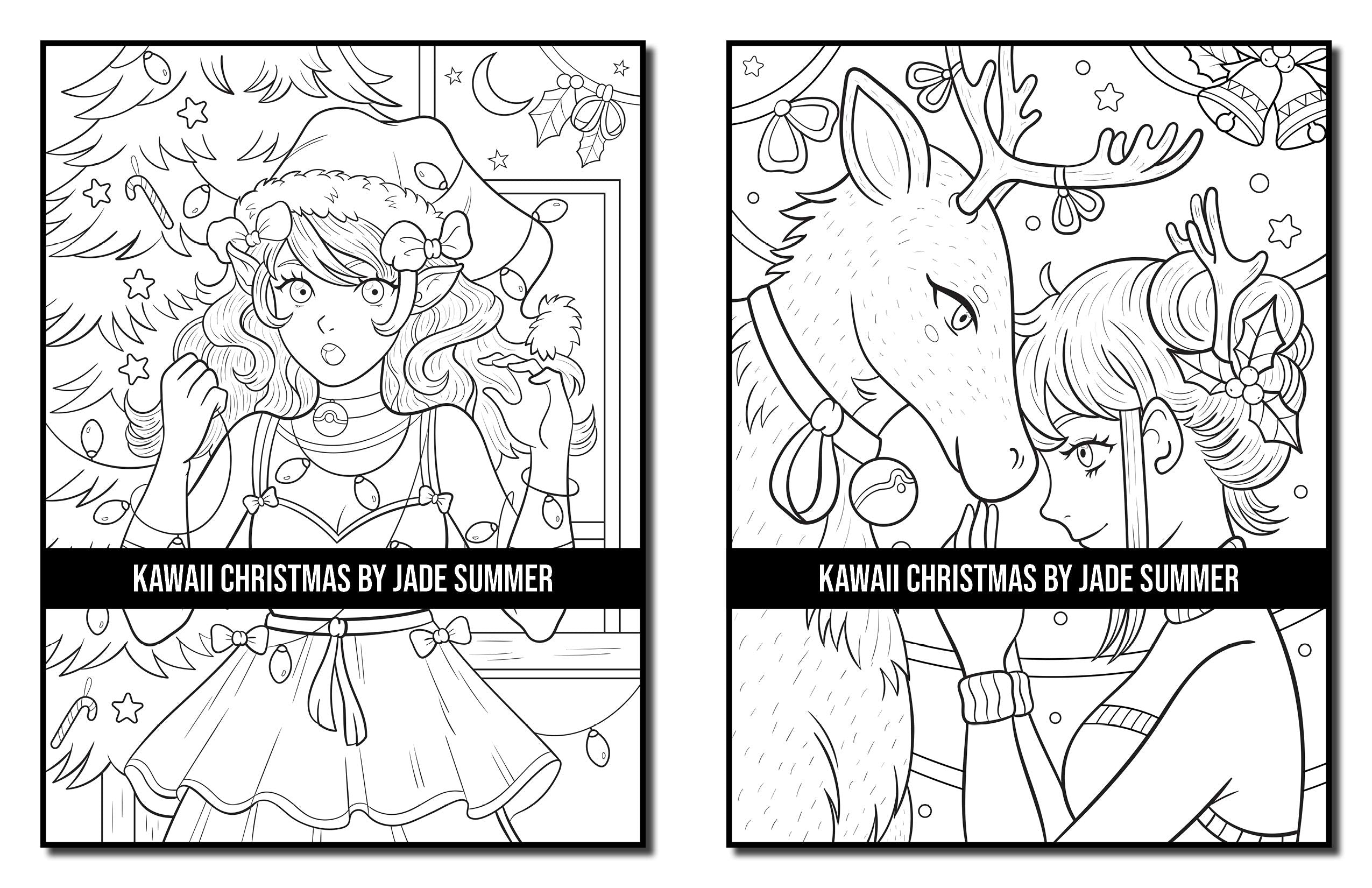 Kawaii Christmas: An Adult Coloring Book with Adorable Girls, Christmas Scenes, Winter Fun, Holiday Adventures, and More!
