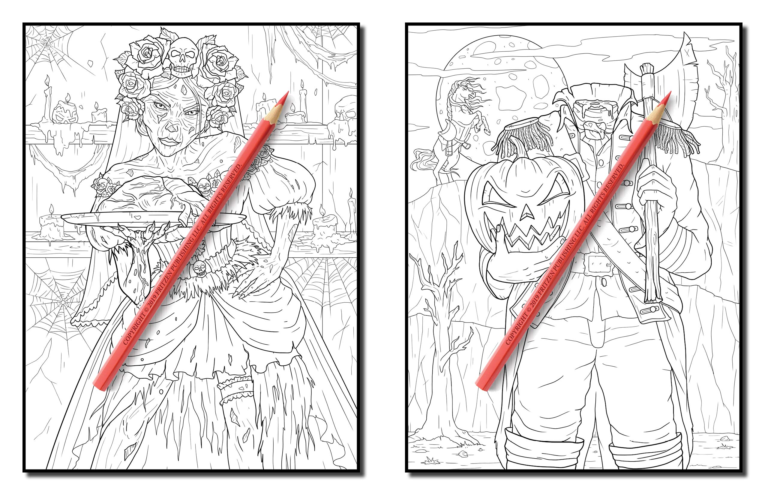 Nightmare: A Horror Coloring Book with Terrifying Monsters, Evil Women, Dark Fantasy Creatures, and Gothic Scenes for Relaxation