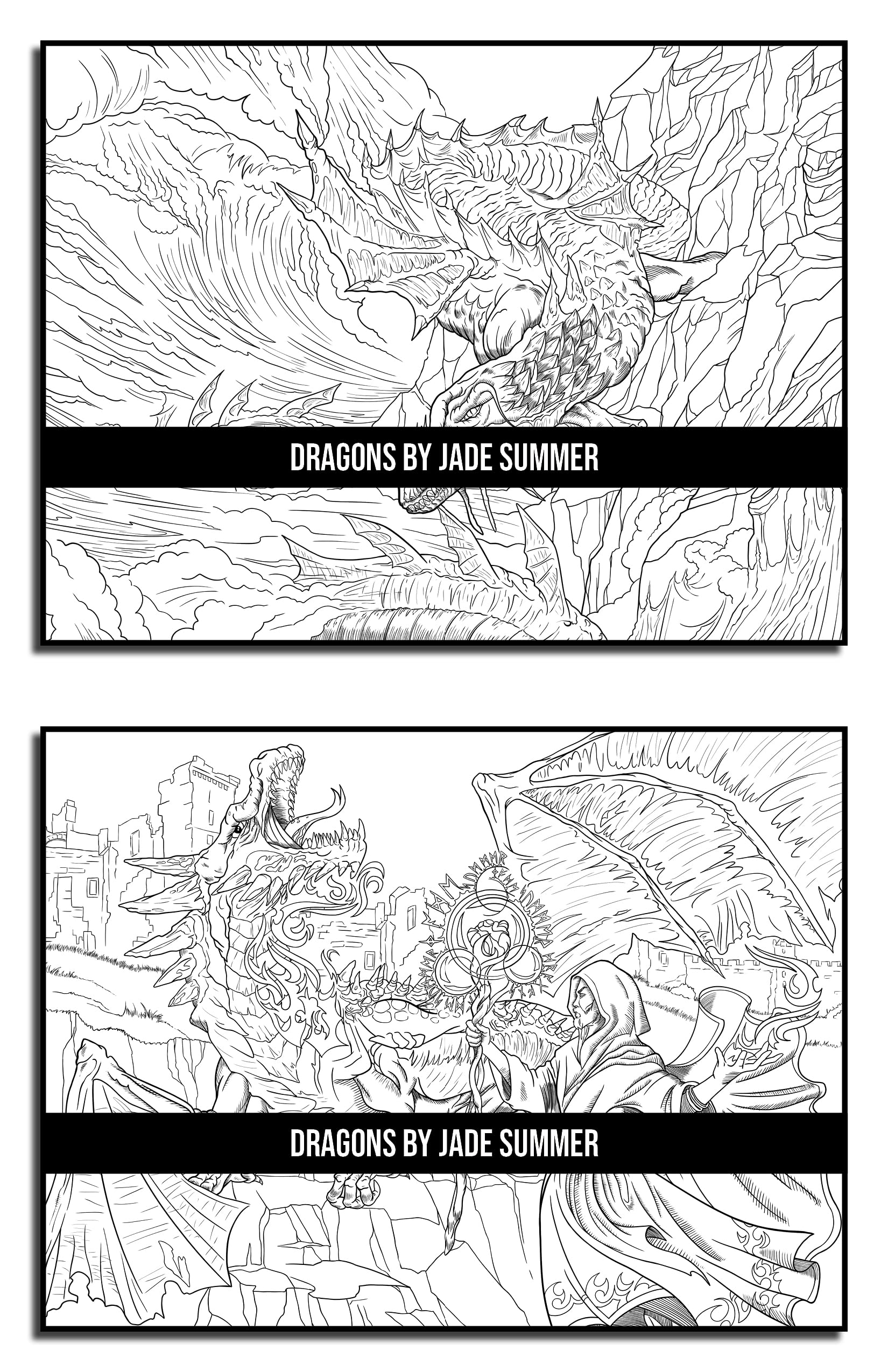 Dragons: An Adult Coloring Book with Mythical Fantasy Creatures and Epic Fantasy Scenes for Dragon Lovers