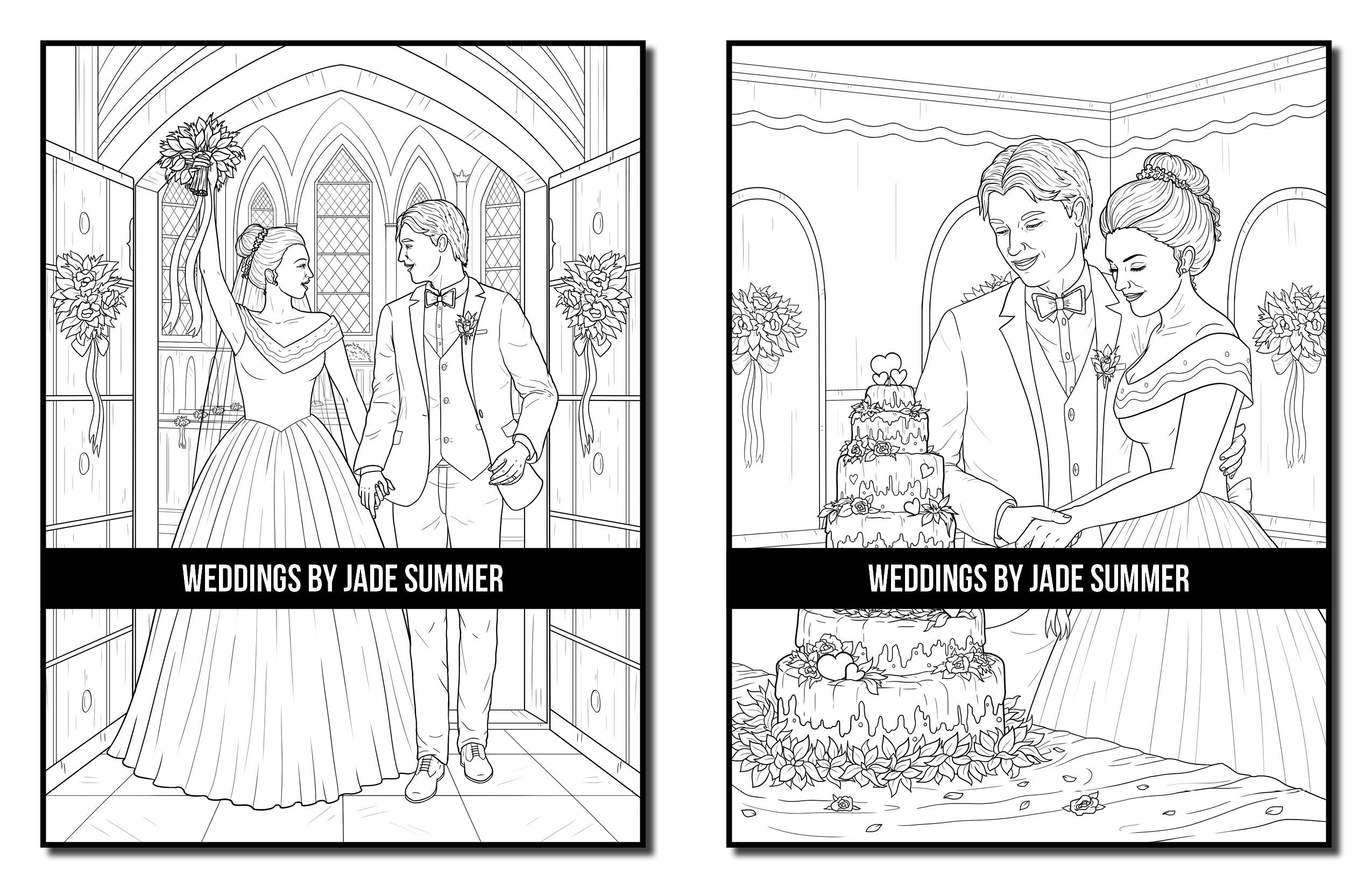 Weddings: An Adult Coloring Book with Beautiful Brides, Handsome Grooms, Lovely Flowers, Romantic Scenes and More!