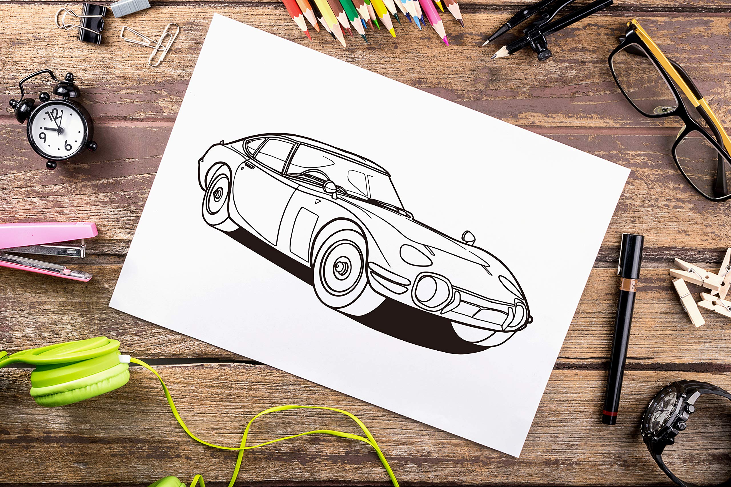 Classic Cars Coloring Book: A Collection of 50 Iconic Classic Cars | Relaxation Coloring Pages for Kids, Adults, Boys, and Car Lovers