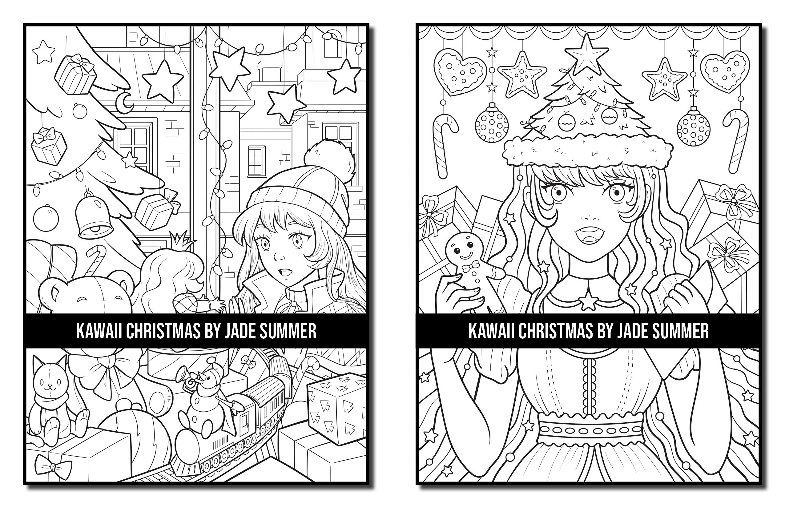 Kawaii Christmas: An Adult Coloring Book with Adorable Girls, Christmas Scenes, Winter Fun, Holiday Adventures, and More!
